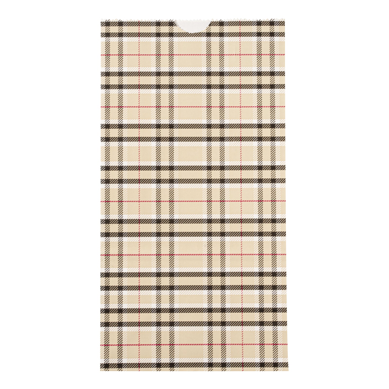 Premium Plaid Paper Bags 4 lb Capacity - 5 x 3.25 x 9.5 Inches - Pack of 100 - Eco-Friendly Gift & Party Favor Bags for Weddings, Birthdays & Retail Packaging