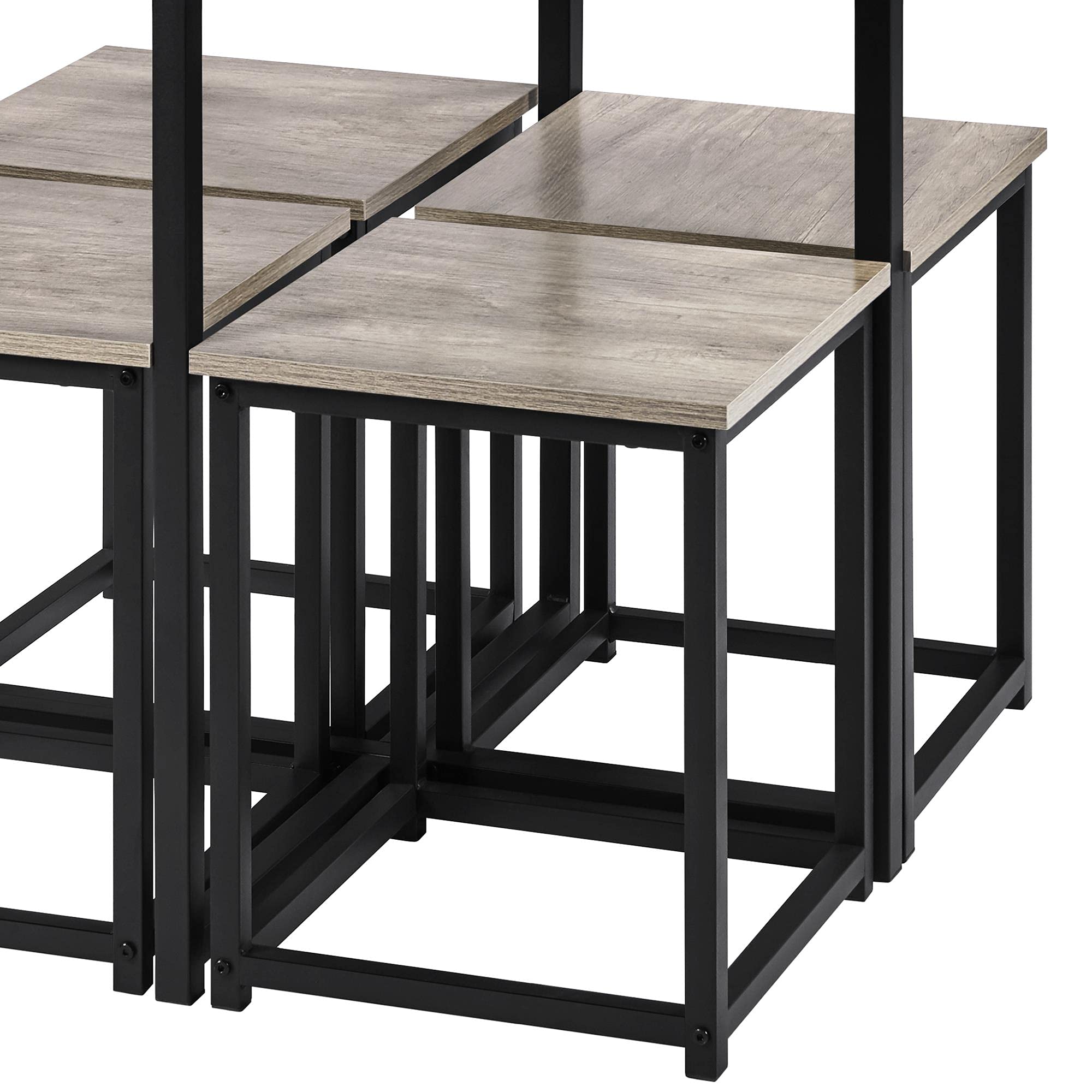 Yaheetech 4-Piece Industrial Dining Table Set with 4 Chairs - Space Saving Kitchen Table for Small Apartments, Breakfast Nook, Studio - Modern Gray Finish - Perfect for Compact Living Spaces & Cozy Meals