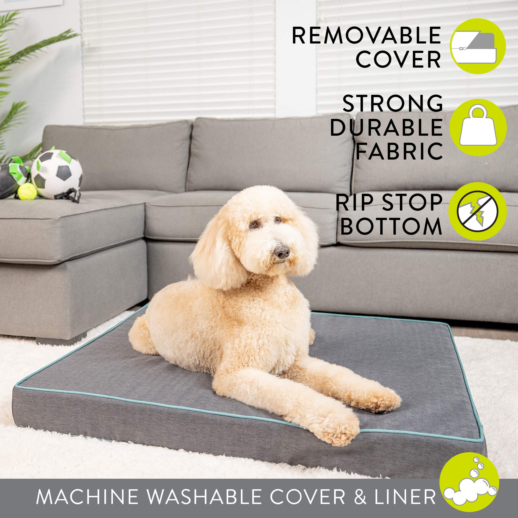 Hyper Pet Extreme Dream Deluxe Orthopedic Dog Bed - HyperFoam & HyperLock Support for Small, Large & X-Large Dogs (48