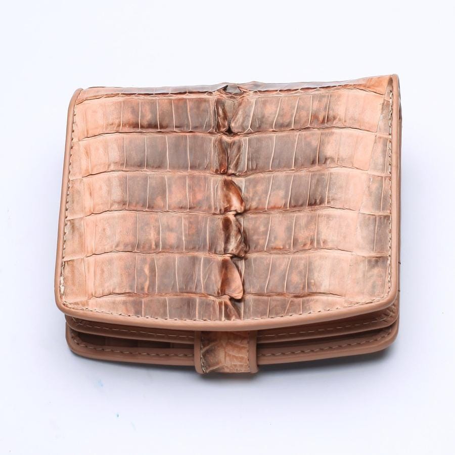 Two-Tone Old Rose Crocodile Embossed Women's Wallet - Luxury Leather Clutch for Everyday Use & Special Occasions