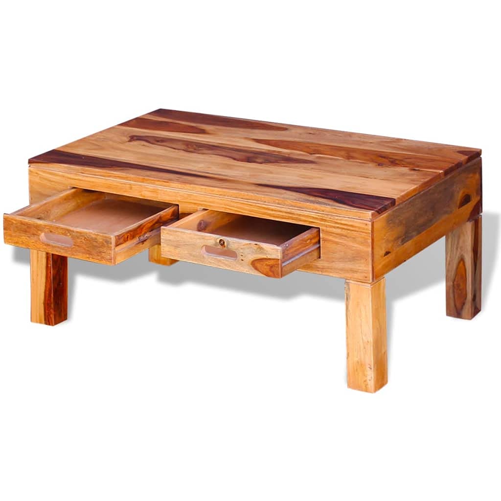 Solid Sheesham Wood Coffee Table - Handcrafted Modern Living Room Furniture for Home Decor & Stylish Interior Design