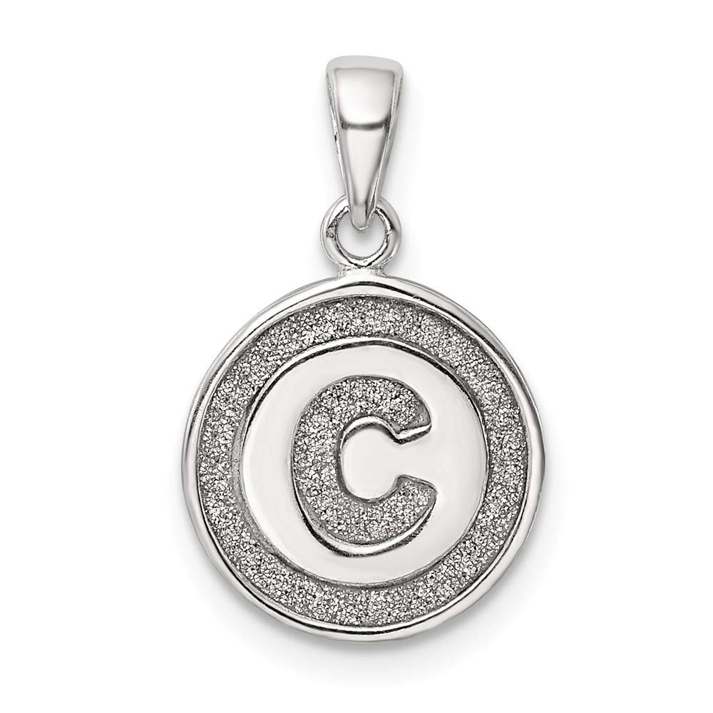 Sterling Silver Glitter Enamel Letter A Circle Pendant Necklace - Elegant Initial Jewelry Gift for Women, Perfect for Birthdays, Anniversaries & Everyday Wear