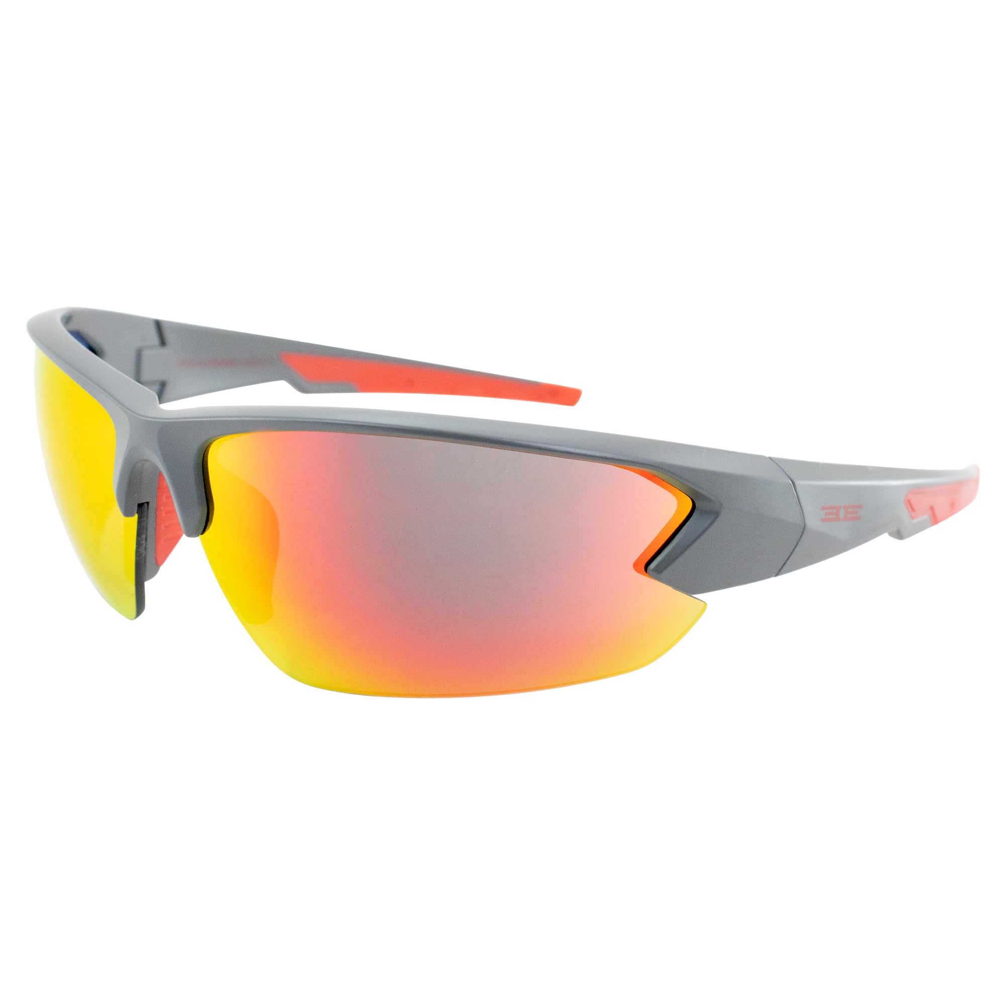 Epoch Eyewear Midway Sunglasses - Gray/Red Frame with Red Mirror Lens - UV Protection Polarized Sunglasses for Men & Women - Perfect for Driving, Beach & Outdoor Activities