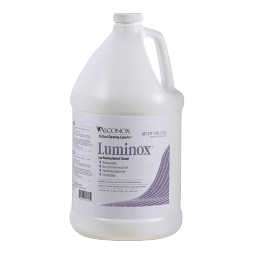 Alconox 1901 Luminox Low-Foaming Neutral pH Cleaner - 1 Gallon Plastic Bottle for Laboratory, Medical & Industrial Equipment Cleaning