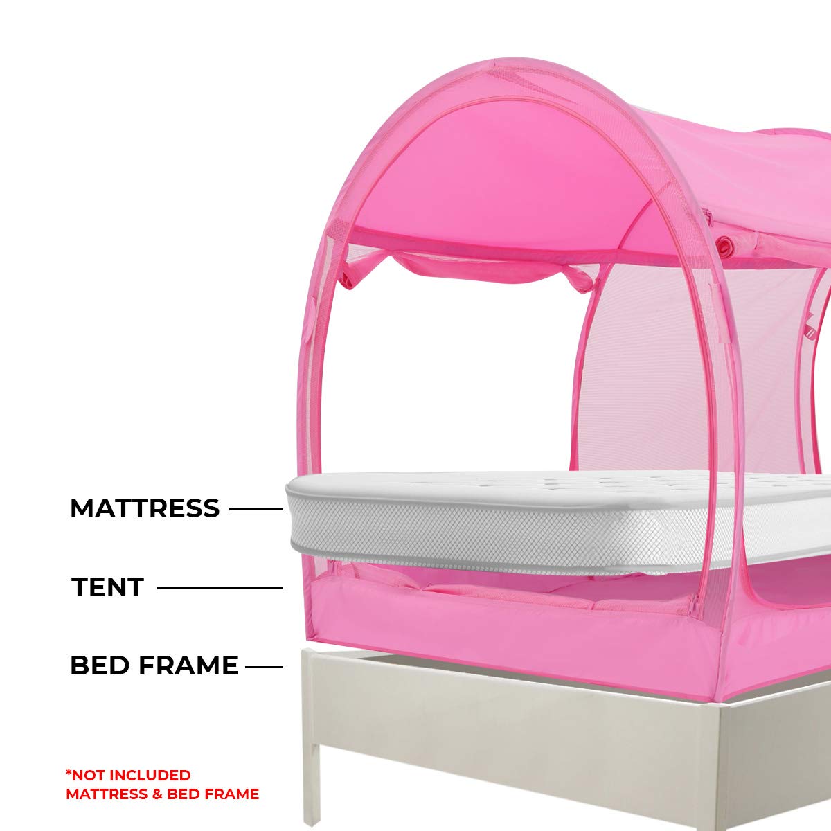 Dream Tents Bed Canopy - Pop Up Twin Size Cabin Shelter for Kids & Adults | Indoor Privacy Tent with Warm Breathable Fabric | Perfect for Camping, Sleepovers & Room Decor (Mattress Not Included) - Patent Pending