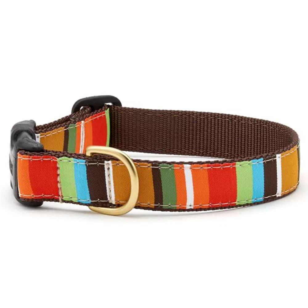Up Country Brown Stripe Dog Collar - XXL Large Size Adjustable Pet Collar for Big Dogs - Durable Nylon Dog Collar for Walking, Training & Outdoor Adventures