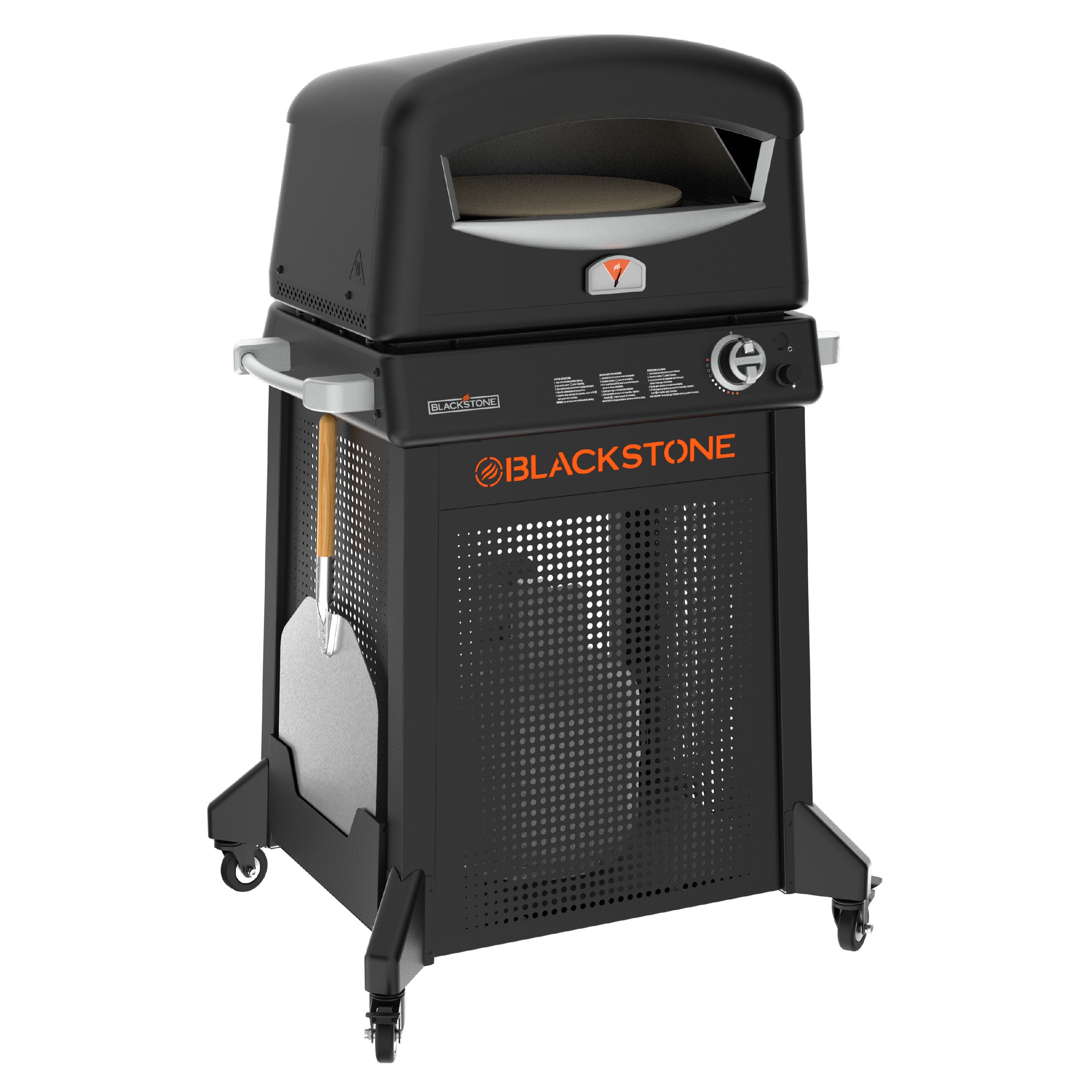 Portable Outdoor Pizza Oven with Stainless Steel Mobile Cart - Perfect for Backyard, Camping & Tailgating Parties