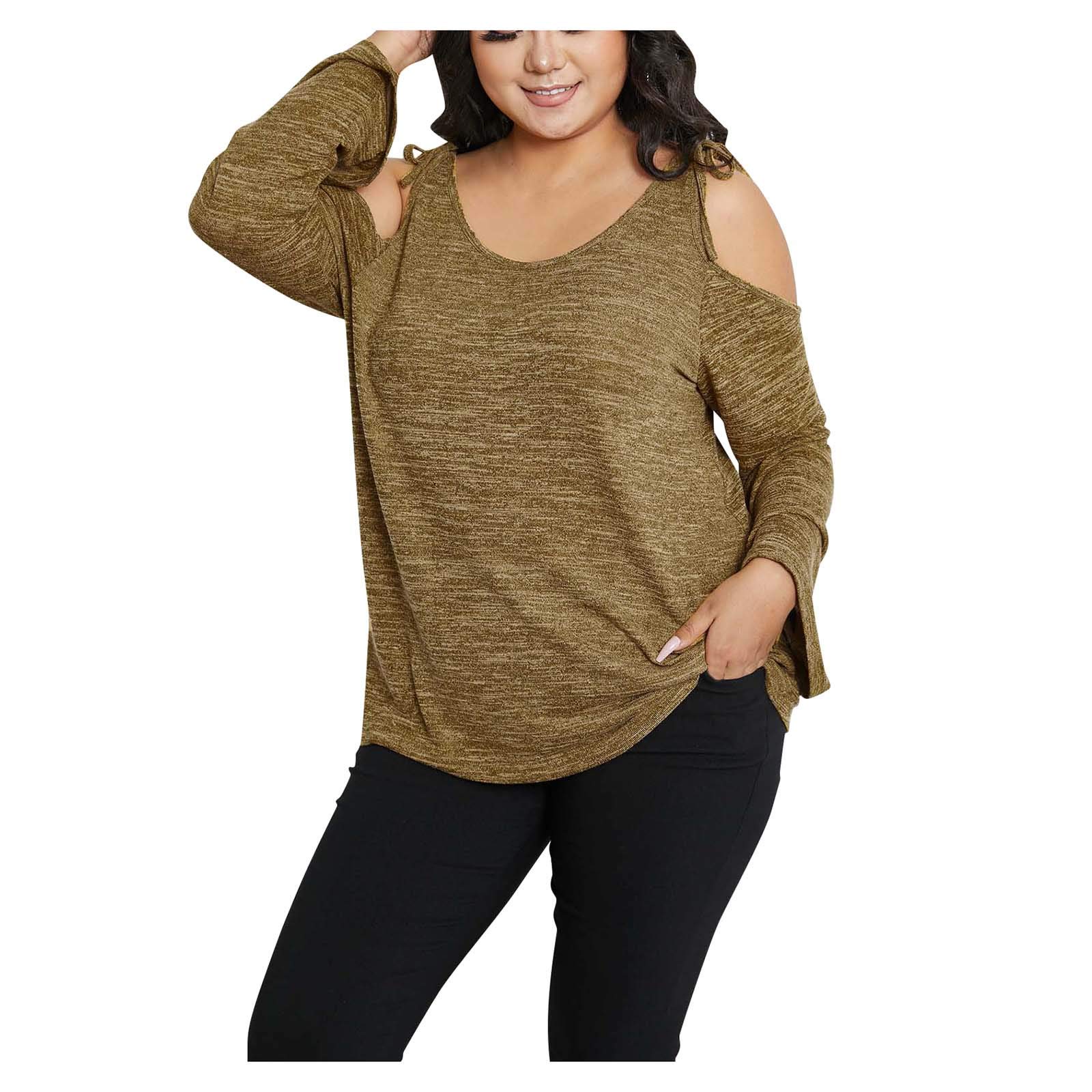 Plus Size Cold Shoulder Tops for Women - Off Shoulder Summer Blouses with Sleeves | Perfect for Beach Vacations, Date Nights & Casual Outings