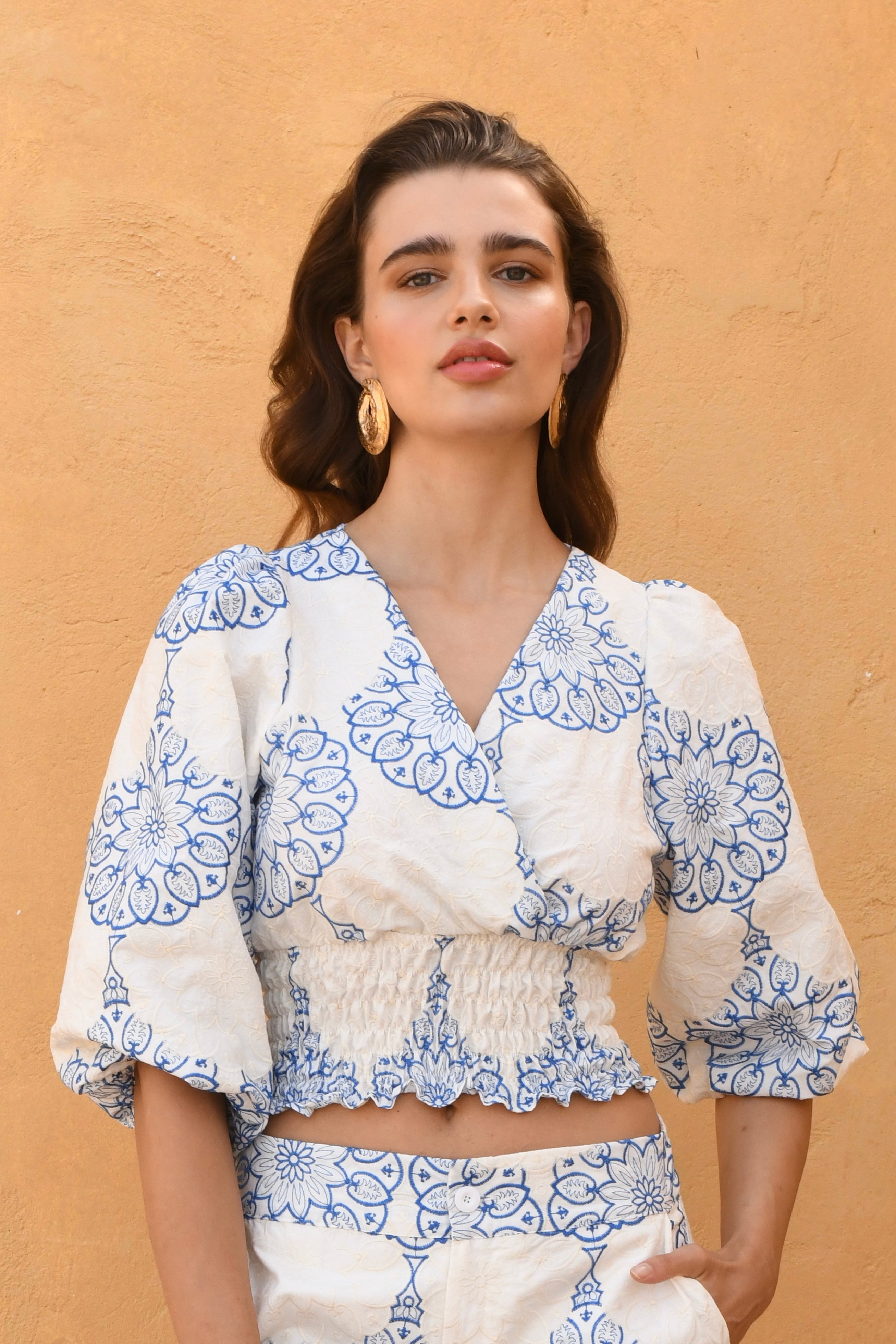 Kasia Resort Antigone Top - Women's Floral Print Blouse for Summer Vacation & Beach Getaways | Perfect for Tropical Holidays, Resort Wear, and Casual Outings