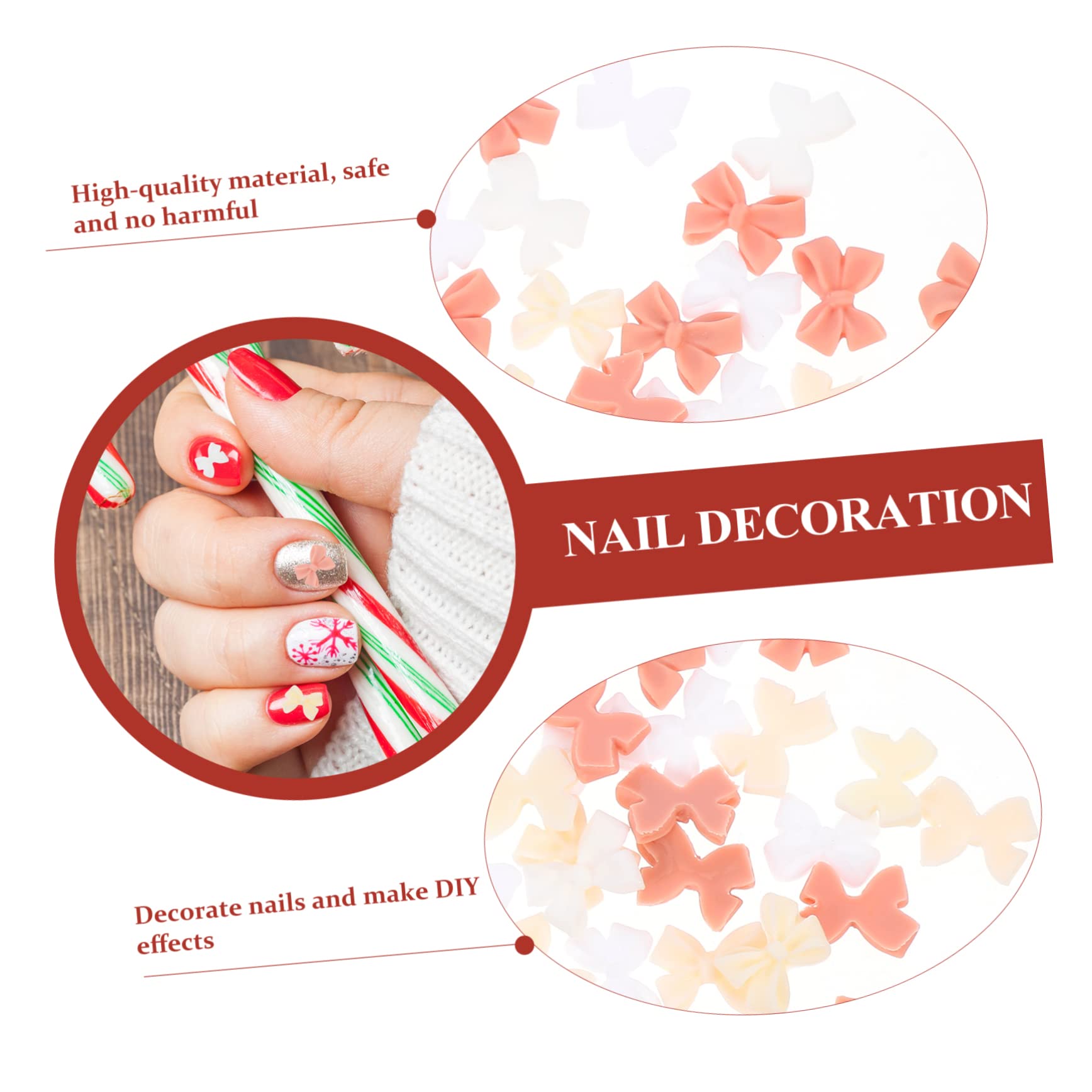 FOMIYES 100pcs Resin Nail Bows for Nail Art - Perfect for DIY Manicures & Nail Decoration
