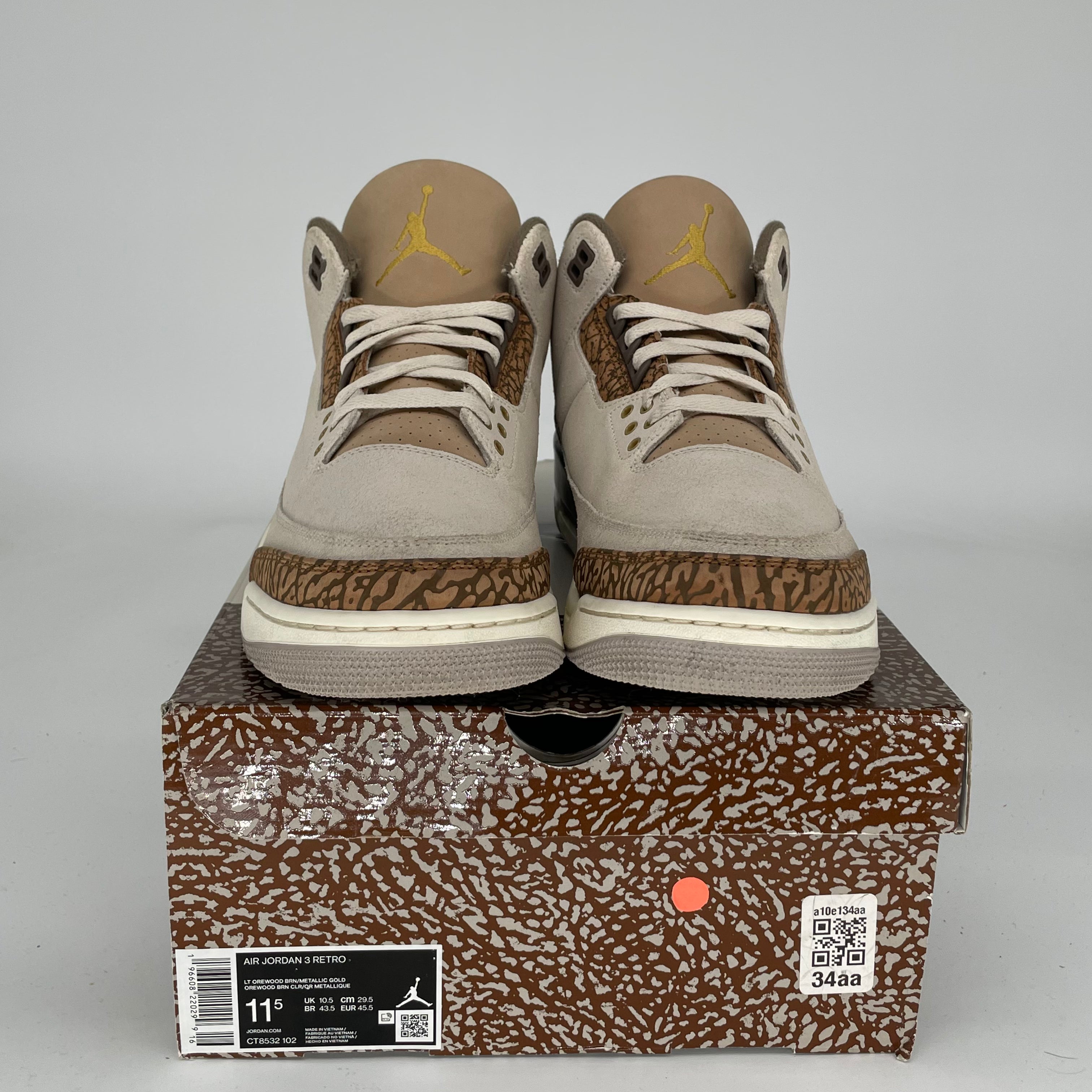 AIR JORDAN 3 PALOMINO Men's Basketball Shoes Size 11.5 - Style CT8532-102 | Retro Sneakers for Casual Wear, Street Style & Sports Performance