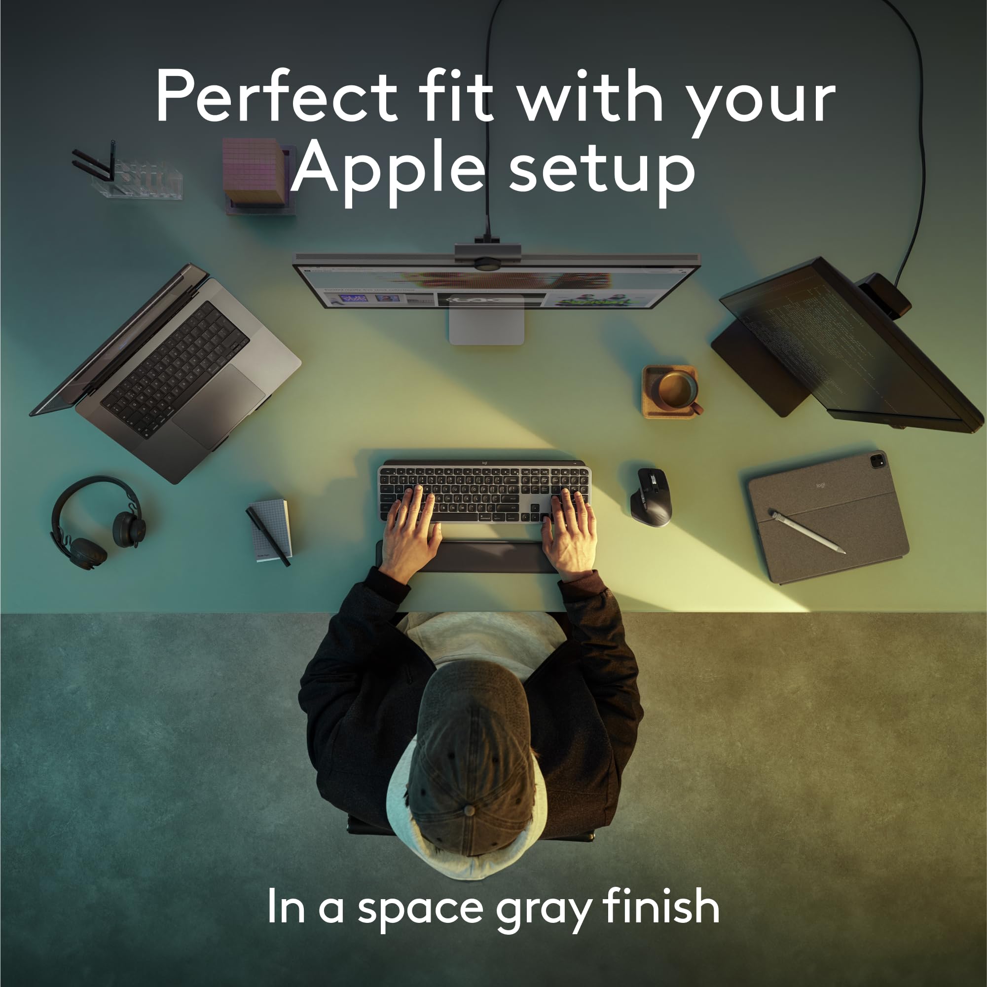 Logitech MX Keys S Wireless Keyboard for Mac - Backlit, Rechargeable, Programmable Keys | Fluid Typing for MacBook Pro, Air, iMac & iPad | Perfect for Home Office, Remote Work & Creative Professionals (Space Grey)