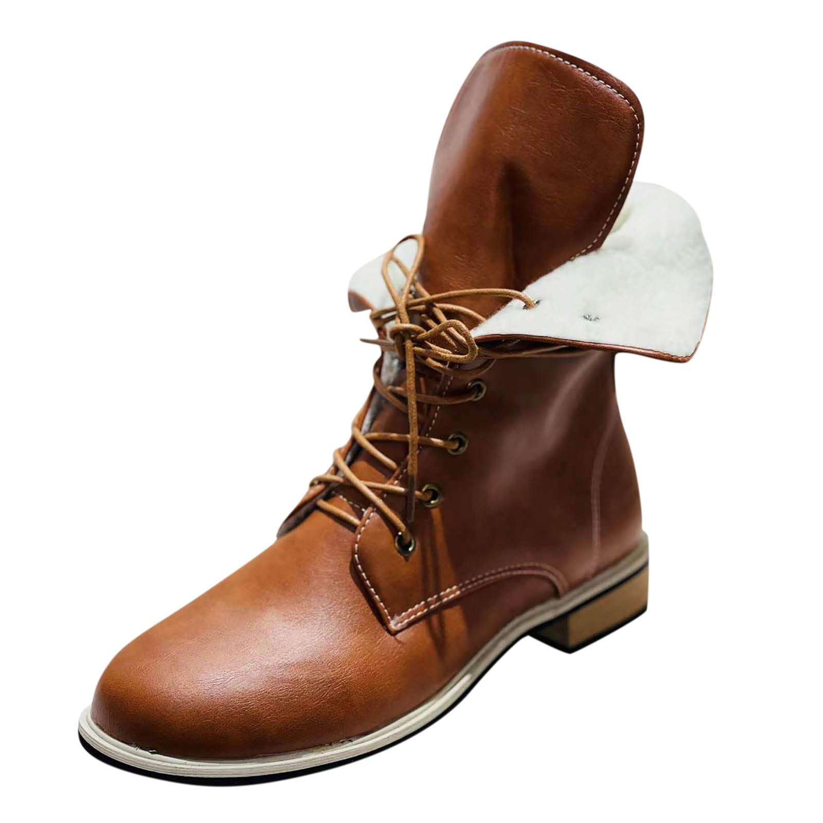 **Women's Leather Cowboy Boots - Chunky Heel, Lace-Up Design, Open Toe for Comfort & Style | Perfect for Western Fashion, Country Rides & Casual Outings**