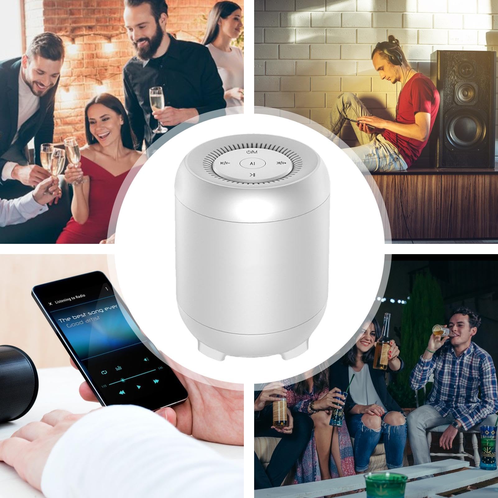 AIYING Portable Bluetooth Speaker with Voice Control & MicroSD Card Slot - Wireless Music Speaker for Hiking, Backpacking, Office, Home, Parties & Outdoor Adventures
