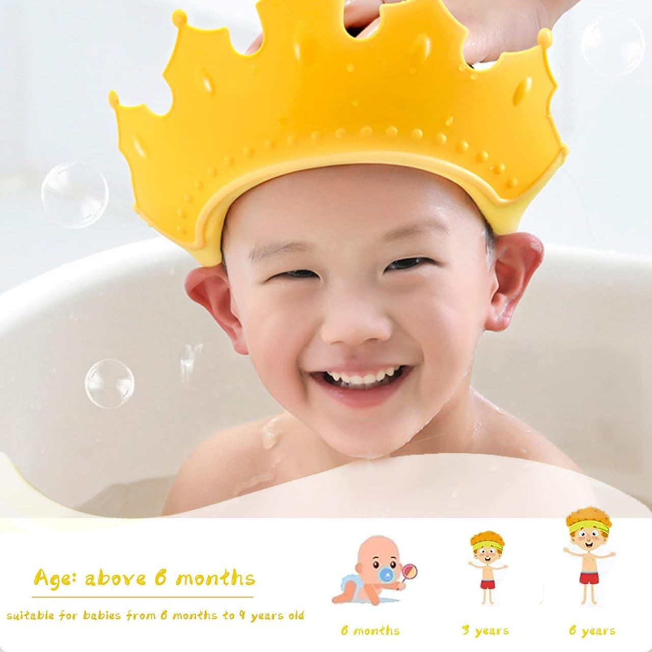 Soft Adjustable Baby Shower Cap - Waterproof Bath Visor for Toddler & Kids Hair Washing Protection | Perfect for Bath Time, Spa Day & Sensitive Skin Care