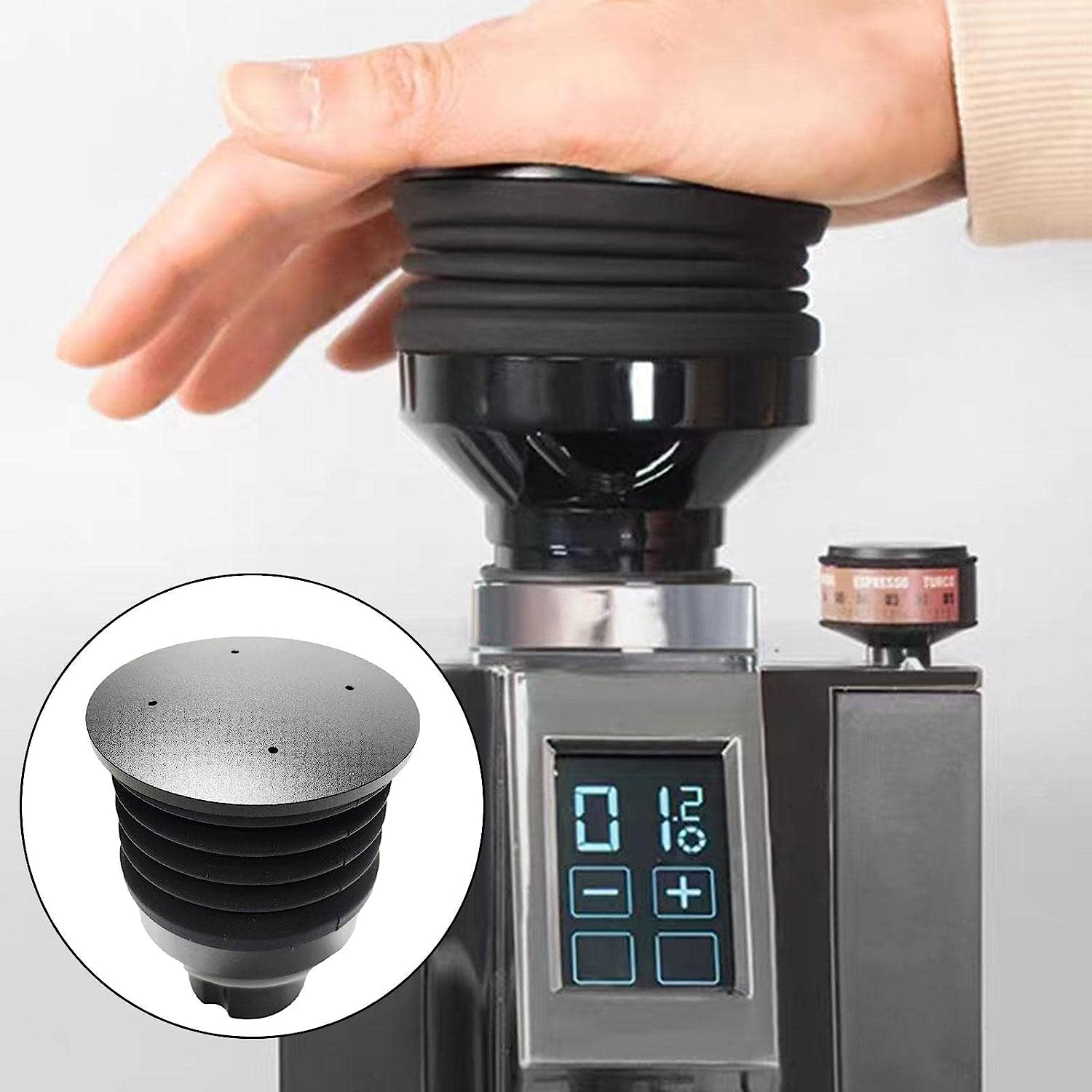 Eureka Mignon Espresso Coffee Grinder Single Dose Hopper with Silicone Bellow - Eliminates Residual Coffee Grounds - Perfect for Home Baristas & Specialty Coffee Lovers