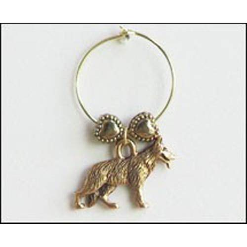 German Shepherd Dog Wine Tags - Personalized Wine Glass Charms for Dog Lovers - Perfect for Parties, Weddings & Pet-Themed Events