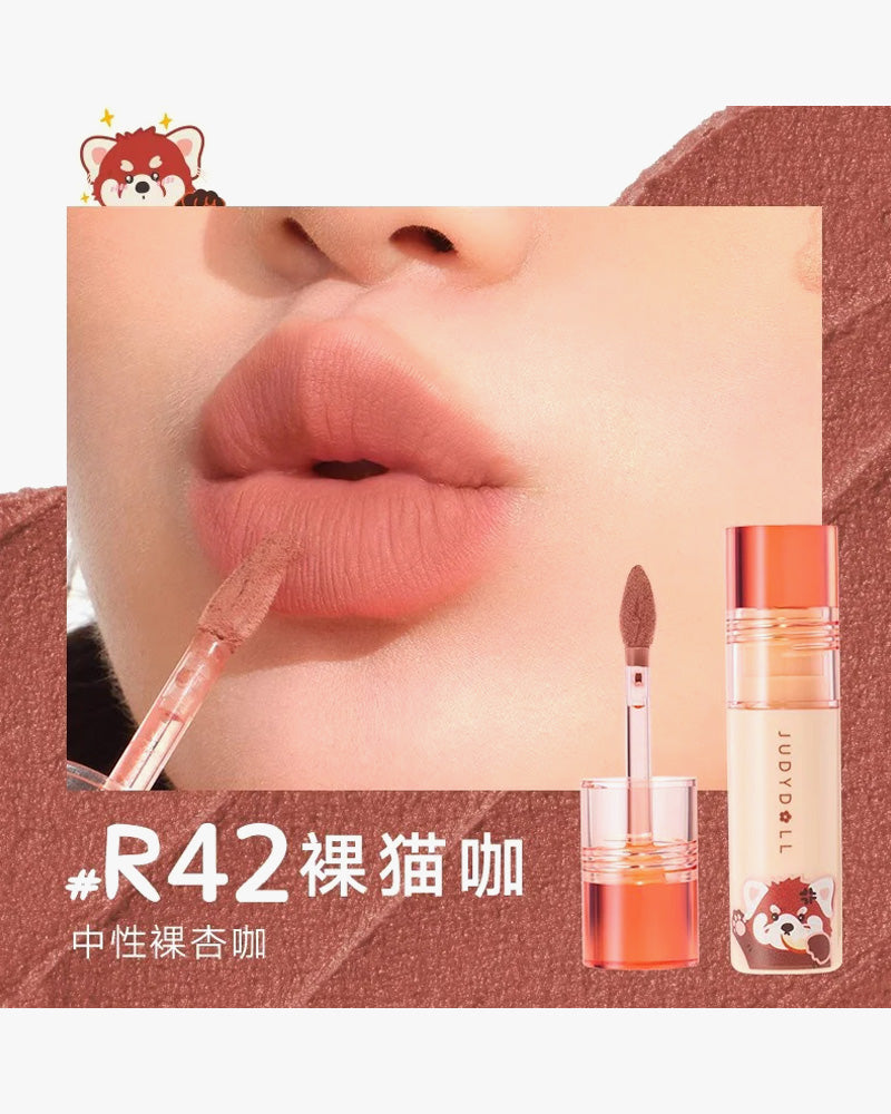 JUDYDOLL X Hongshan Forest Zoo Velvet Lip Mud - Long Lasting Matte Liquid Lipstick, Vegan & Cruelty Free Makeup for Daily Wear, Party & Special Occasions