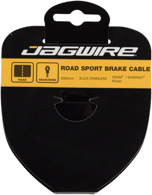 Jagwire Sport Brake Cable 1.5x2000mm Slick Stainless Steel for SRAM/Shimano Road Bikes - Perfect for Cycling, Commuting, and Performance Riding