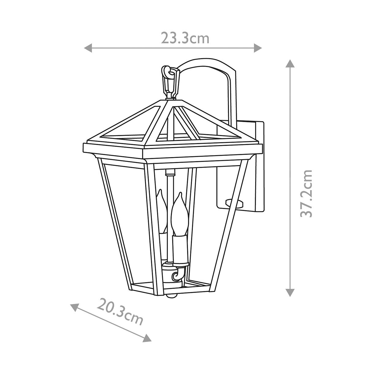 Alford Place 2/3Lt Small/Medium/Large Outdoor Wall Lantern in Museum Black with E14 Socket and IP44 Rating - Perfect for Porch, Garden, and Patio Lighting