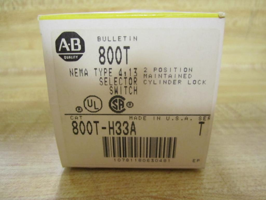Allen Bradley 800T-H33A Selector Switch - Industrial Grade Rotary Selector for Control Panels & Machinery | Perfect for Automation Systems & Electrical Equipment Control
