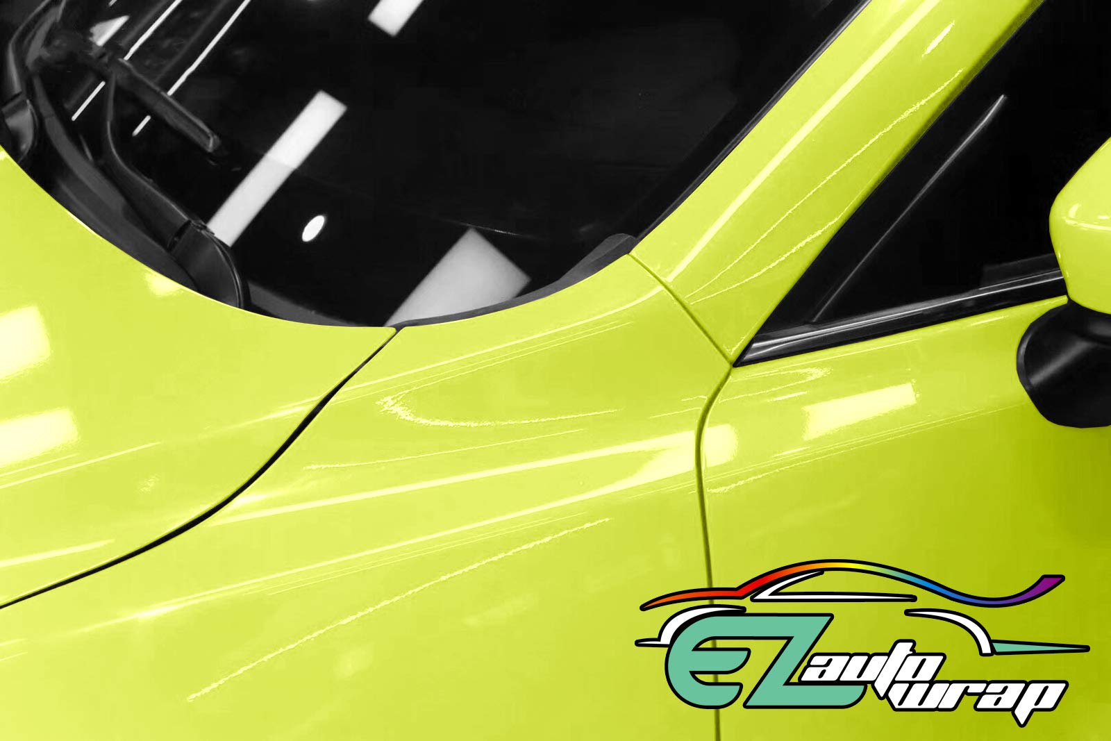 EZAutowrap Gloss Neon Yellow Green Car Vinyl Wrap Sticker - 60