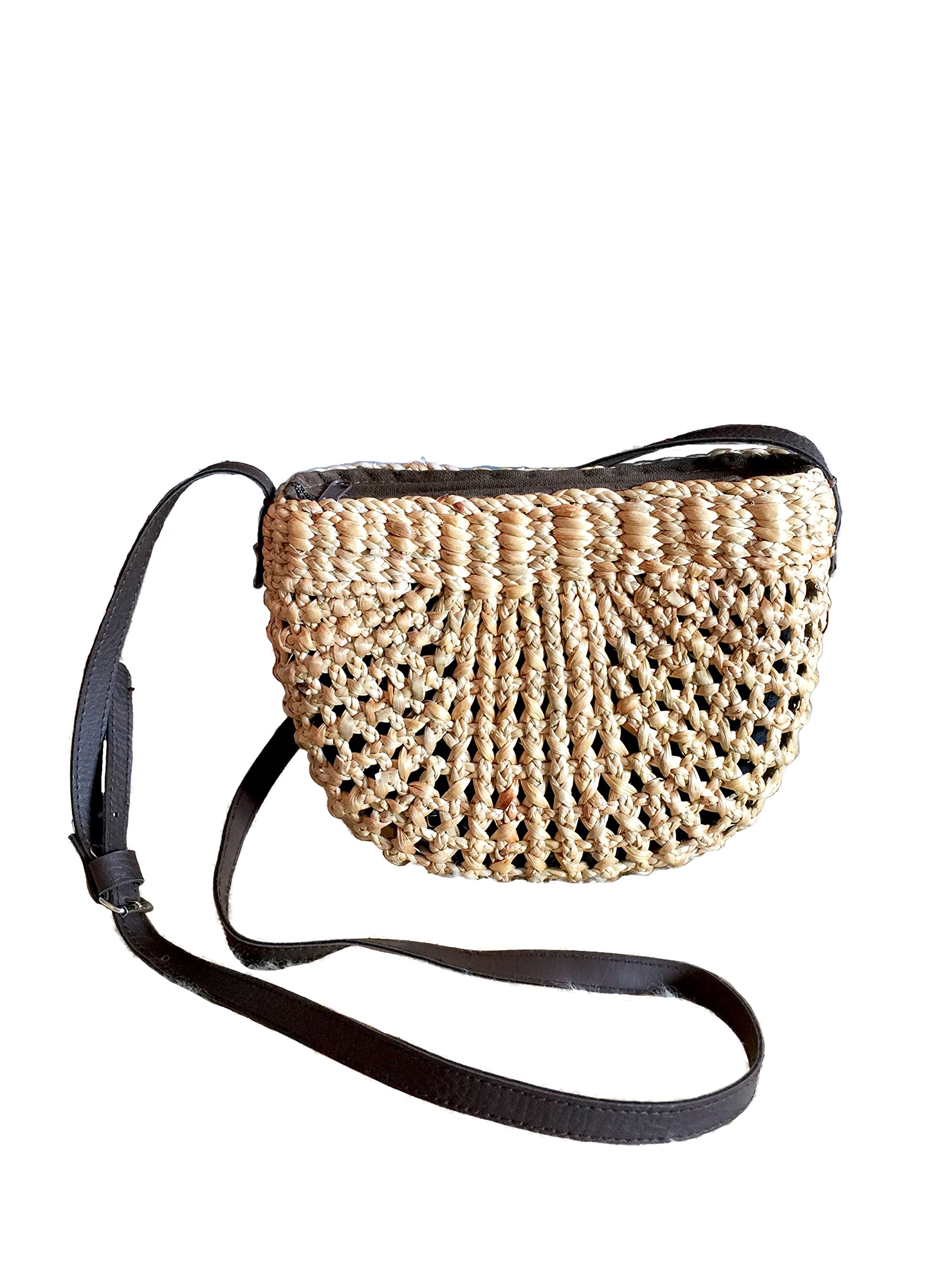 Handwoven Straw Tote Bag for Women - Small Crossbody Straw Purse & Beach Shoulder Bag - Summer Boho Chic Accessory for Vacation, Travel, and Outdoor Activities