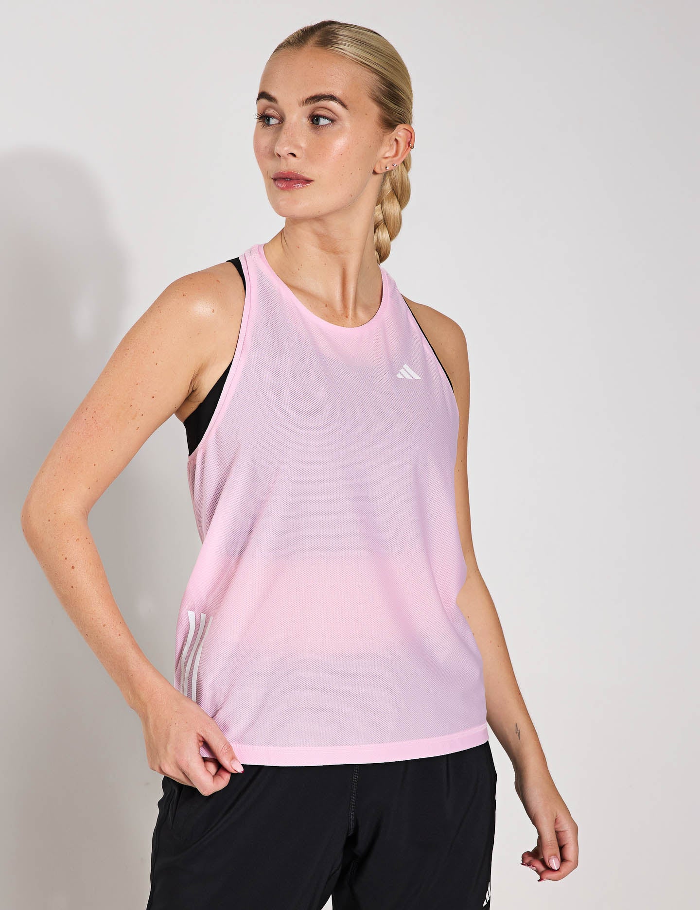Own The Run Women's Workout Tank Top - Clear Pink | Breathable & Moisture-Wicking for Running, Yoga & Gym