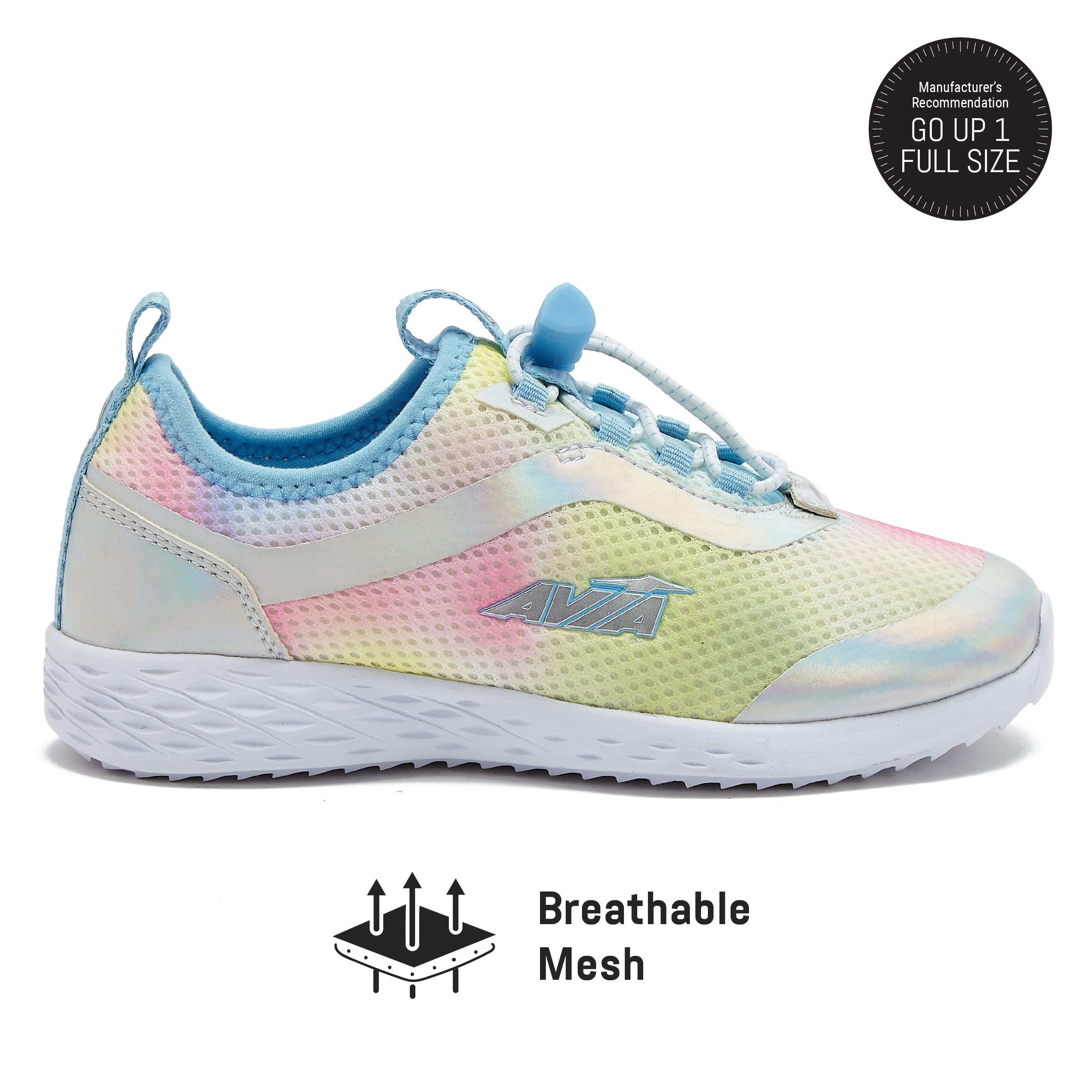 Avia Avi Spirit Slip-On Girls' Sneakers - Lightweight Tennis, Athletic & Running Shoes for Toddler, Little & Big Kids (Sizes 11-6) - Perfect for School, Play & Sports Activities