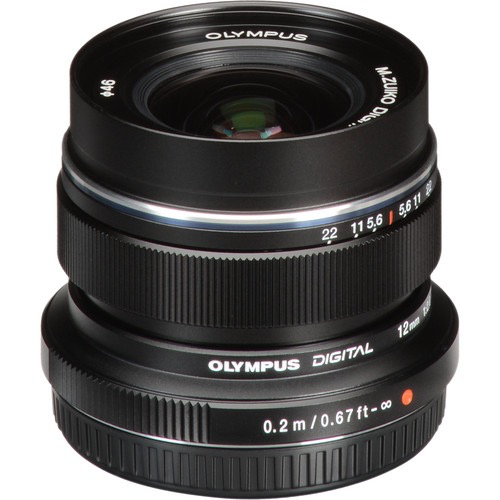 OM SYSTEM M.Zuiko Digital ED 12mm f/2.0 Wide Angle Lens (Black) - Perfect for Landscape, Street & Low Light Photography | Micro Four Thirds Mount