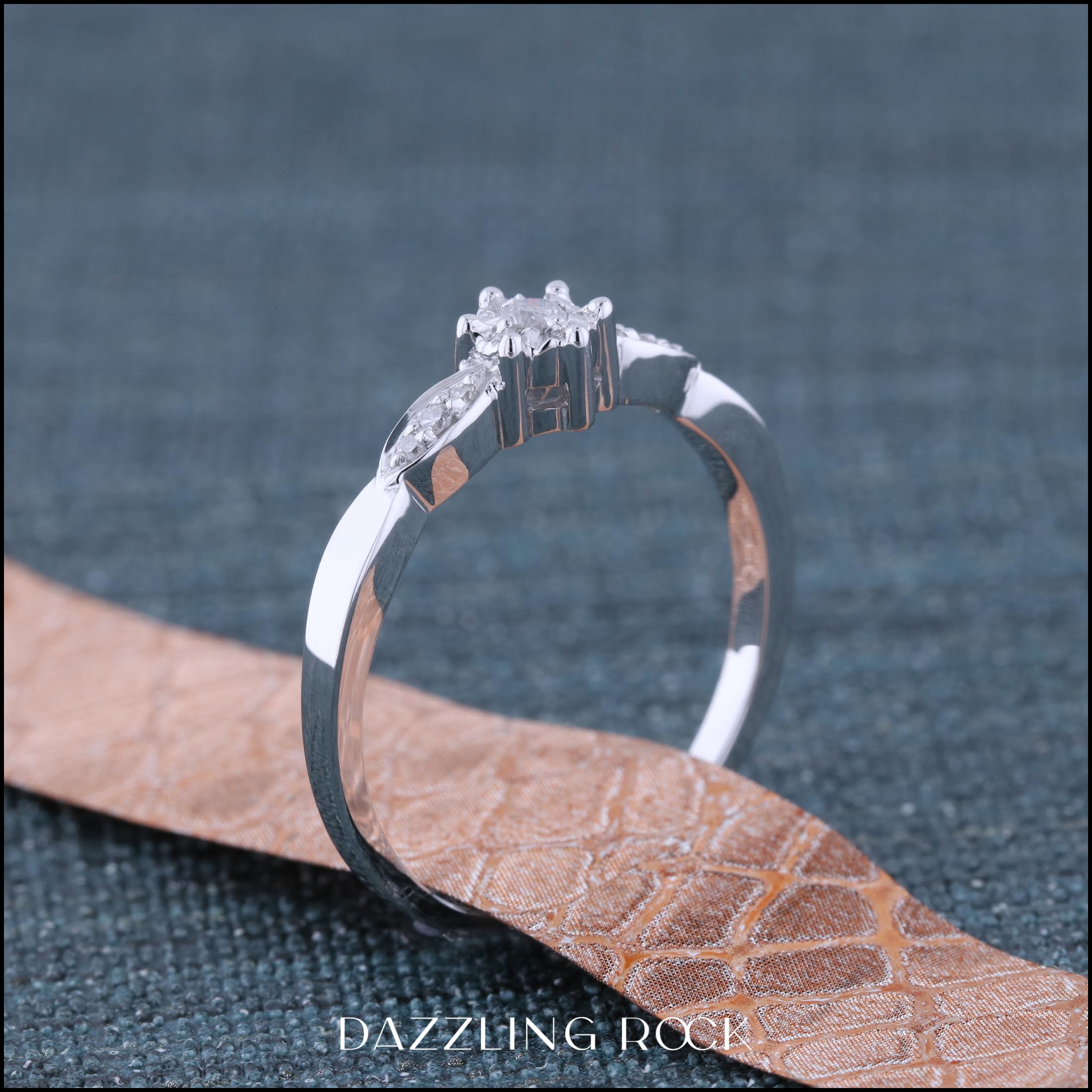 Dazzlingrock 0.05 Carat Round Cut White Diamond Illusion Set 925 Sterling Silver Promise Ring for Women - Perfect for Engagement, Anniversary & Romantic Gifts