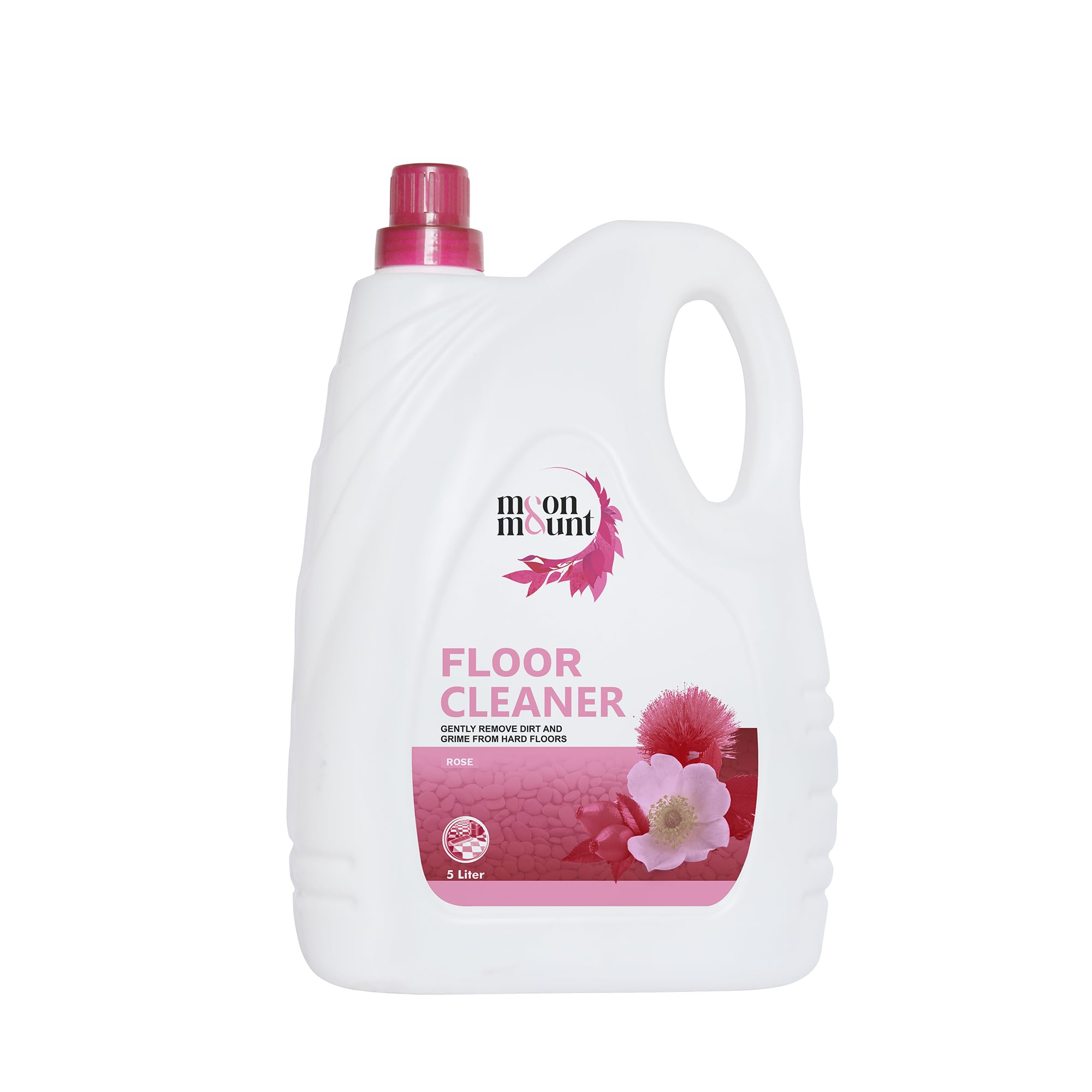 Moon And Mount Eco-Friendly Floor & Bathroom Cleaner Liquid - 5 Liter (Rose) | Non-Toxic, Skin Safe Tile & Surface Cleaner | Ideal for Home, Kitchen & Bathroom Cleaning