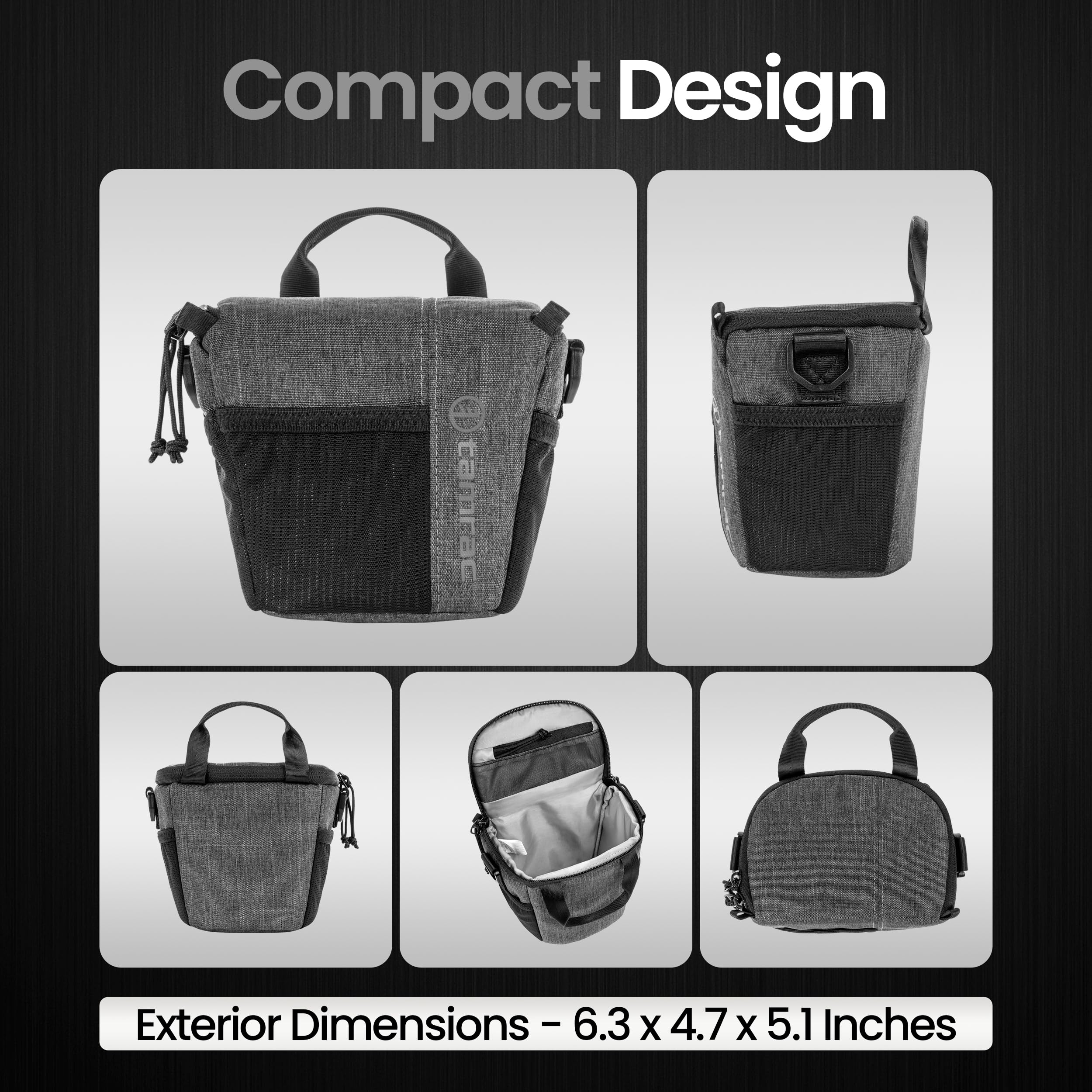 Tamrac Tradewind Zoom 1.4 DSLR & Mirrorless Camera Bag - Compact Crossbody Shoulder Bag for Photographers, Dark Grey - Perfect for Travel, Street Photography & Outdoor Shoots