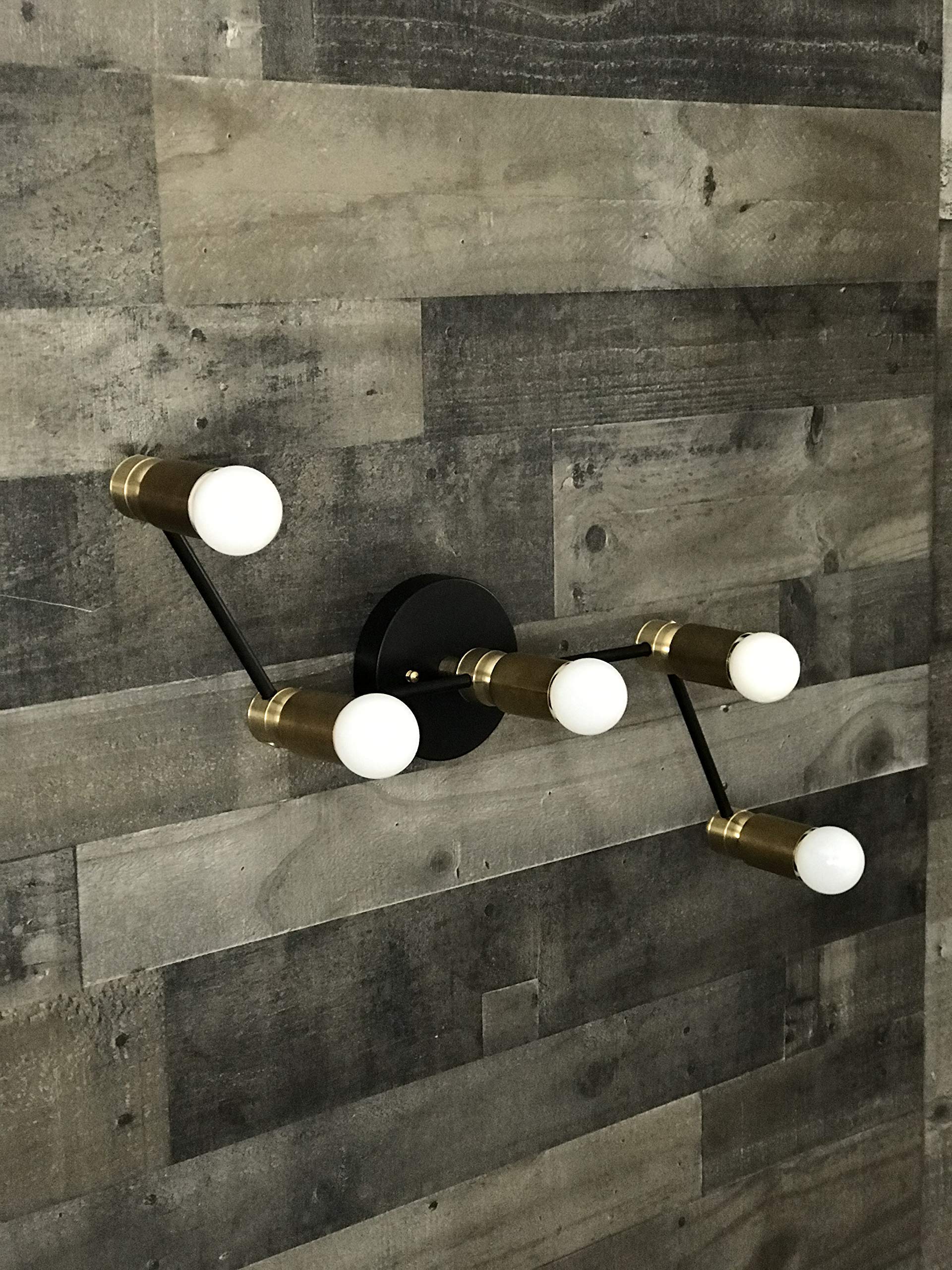 Modern Industrial Wall Sconce - 5 Light Vanity Fixture for Hallway, Bathroom & Bedroom - Elegant Lighting for Home Decor & Interior Design