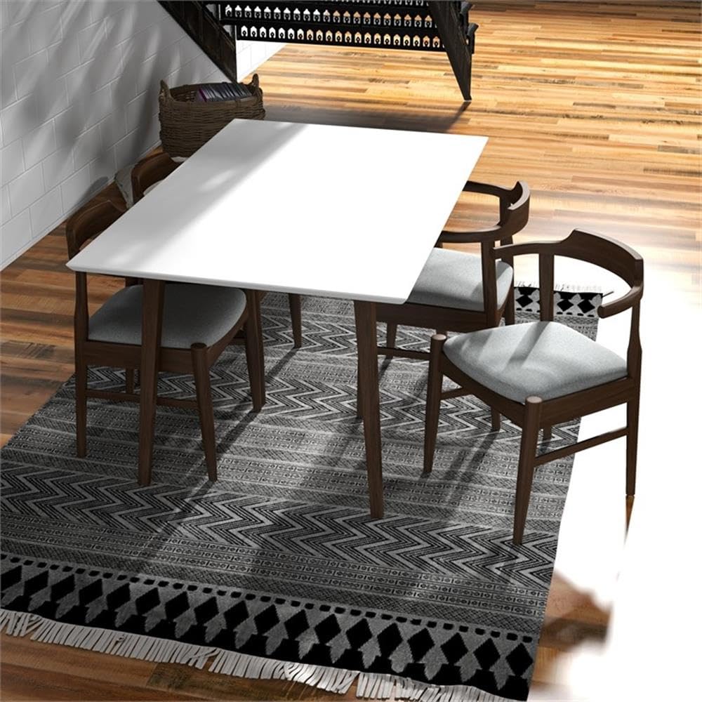 Mid-Century Modern 47 Inch Dining Table - White & Walnut Finish - Perfect for Kitchen, Dining Room & Small Space Entertaining