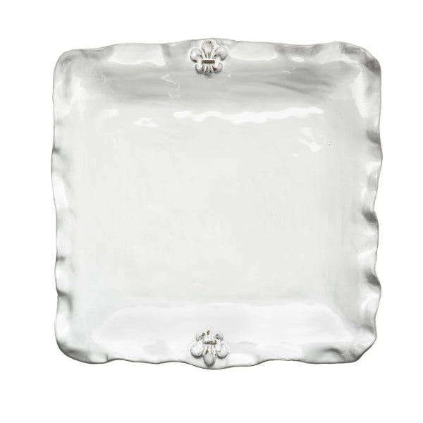 Abigails Fleur de Lis Square Platter - Elegant French-Inspired Serving Tray for Cheese, Charcuterie & Entertaining | Perfect for Dinner Parties, Weddings & Home Decor