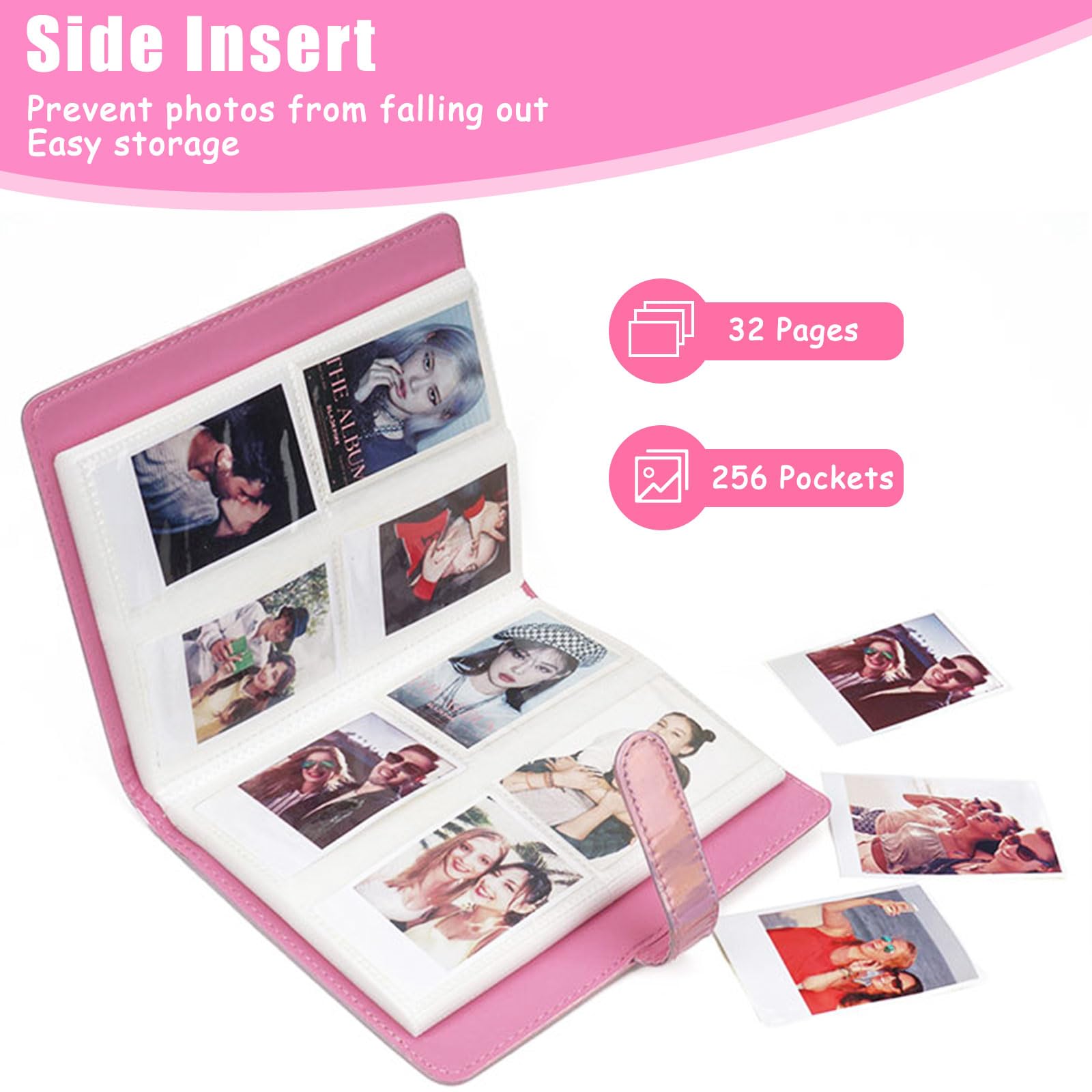 Gothic Bride Mini Photo Album - 3 Inch 256 Pockets for Fujifilm Instax Mini 11/9/8/90 & Polaroid Snap PIC-300 - Includes Love Key Ring - Perfect for Wedding, Travel & Instant Camera Memories