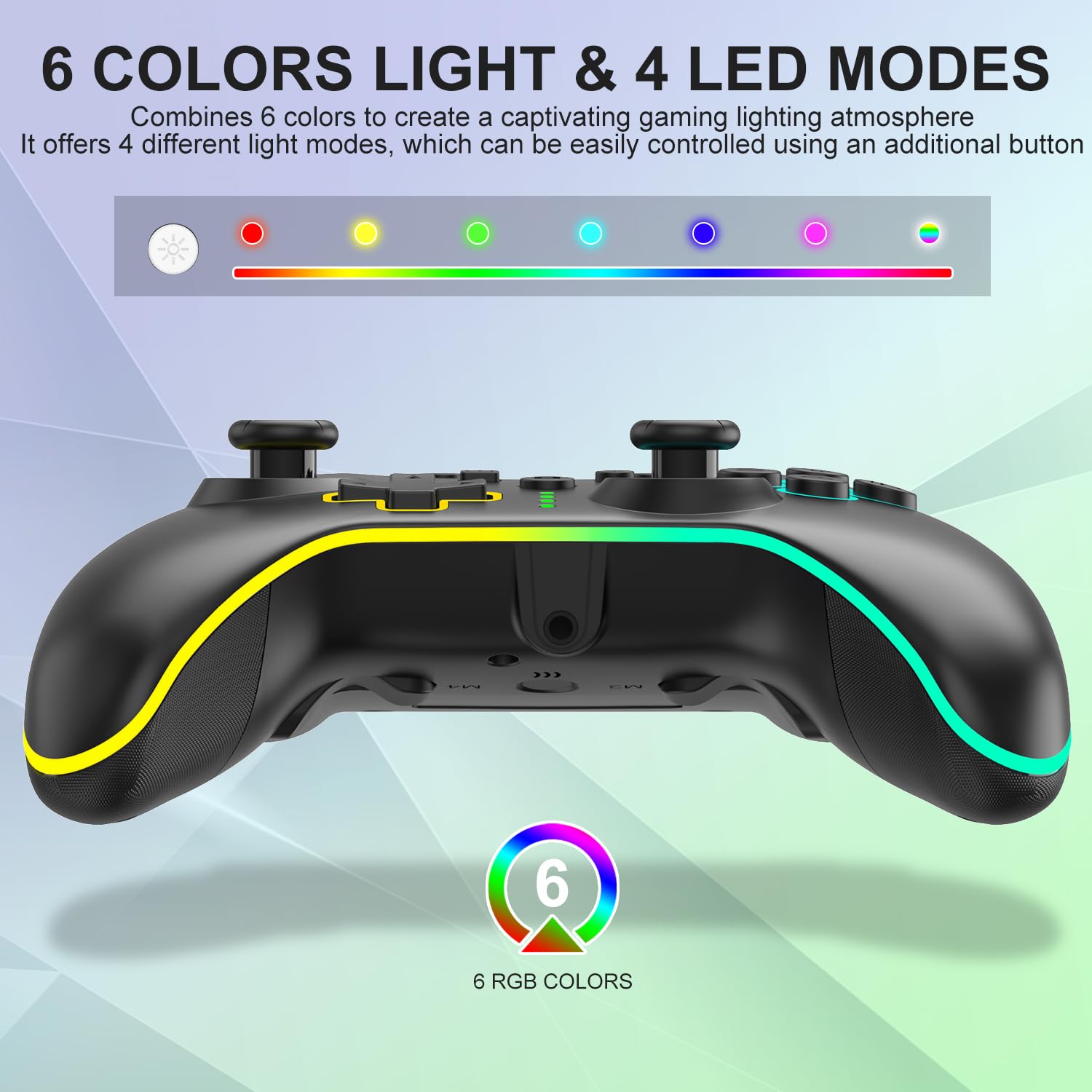 BUERTT Wireless Xbox One Controller with RGB LED Lights - Compatible with Xbox Series X/S, Xbox One X/S - Includes 2.4G Wireless Adapter & 3.5mm Audio Jack - Perfect for Gaming, Streaming & Multiplayer Sessions (Black)