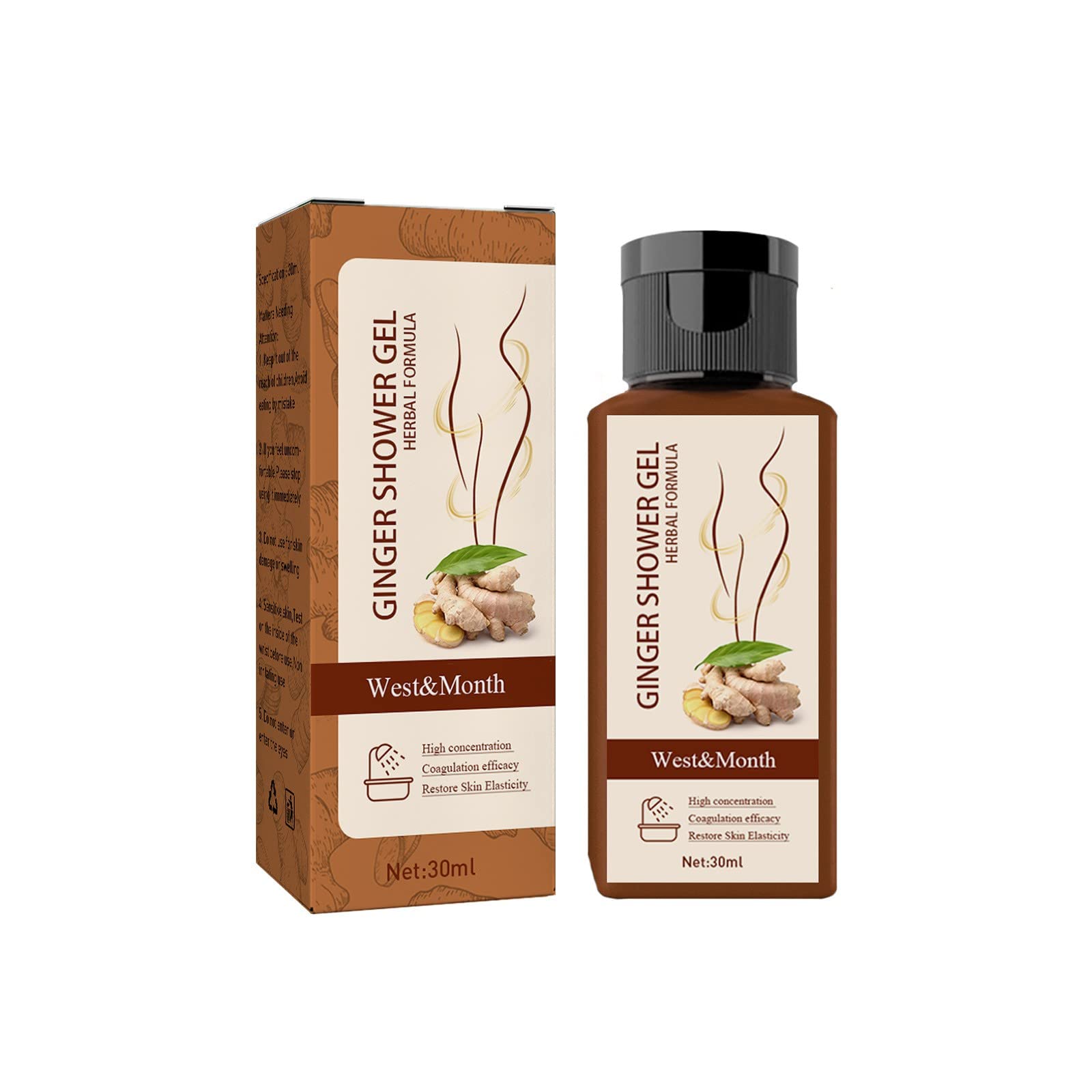 Organic Slimming Shower Gel for Lymphatic Drainage - Herbal Firming Body Wash for Waist & Skin Tightening - 30ml E-Organics Super Balm - Perfect for Post-Workout, Spa Days & Lazy Skincare Routines
