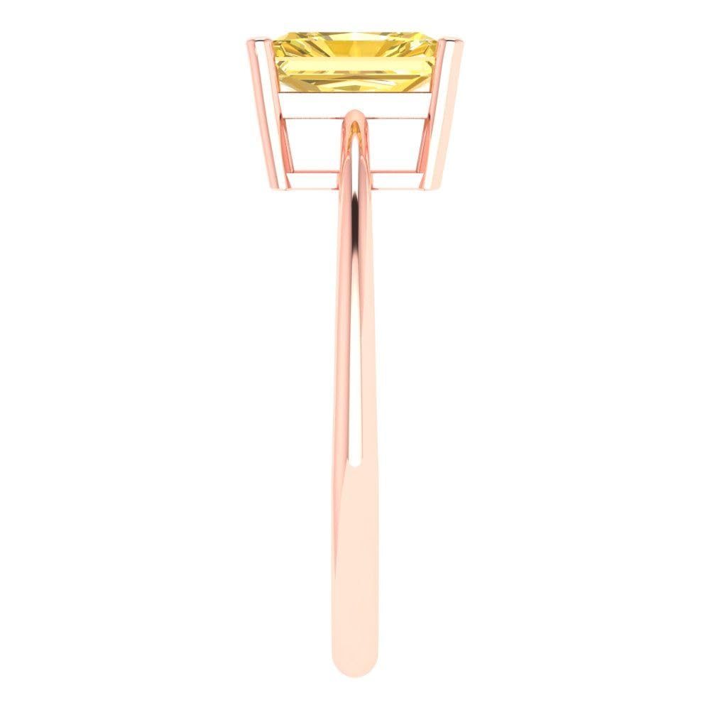 1.0 ct Natural Yellow Citrine Solitaire Ring - 18K Rose Gold Engagement, Wedding, Promise & Anniversary Jewelry for Women | Elegant Gift for Her, Perfect for Proposals & Special Occasions