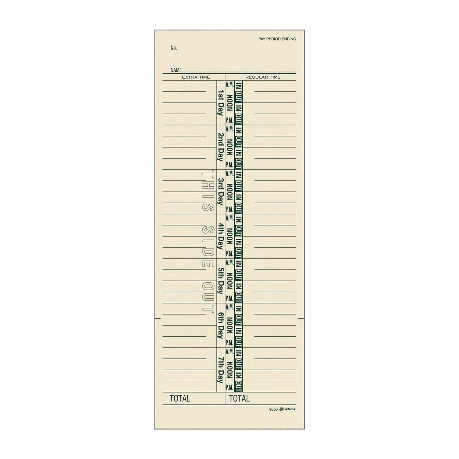 Adams® Time Cards for Acroprint, Amano & Lathem Time Clocks - 3.38