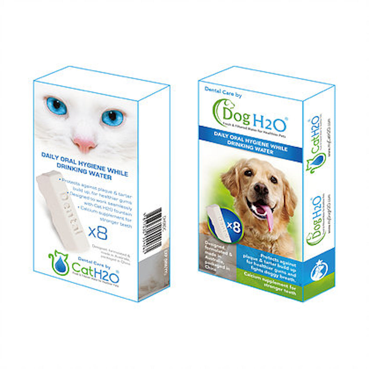 Cat H2O 1.2L Mini Water Fountain with Activated Carbon Filter & Breath Freshener - Removes Bad Breath for Cats - Includes Water Purifier & Filter Set - Perfect for Home, Office, or Travel Use