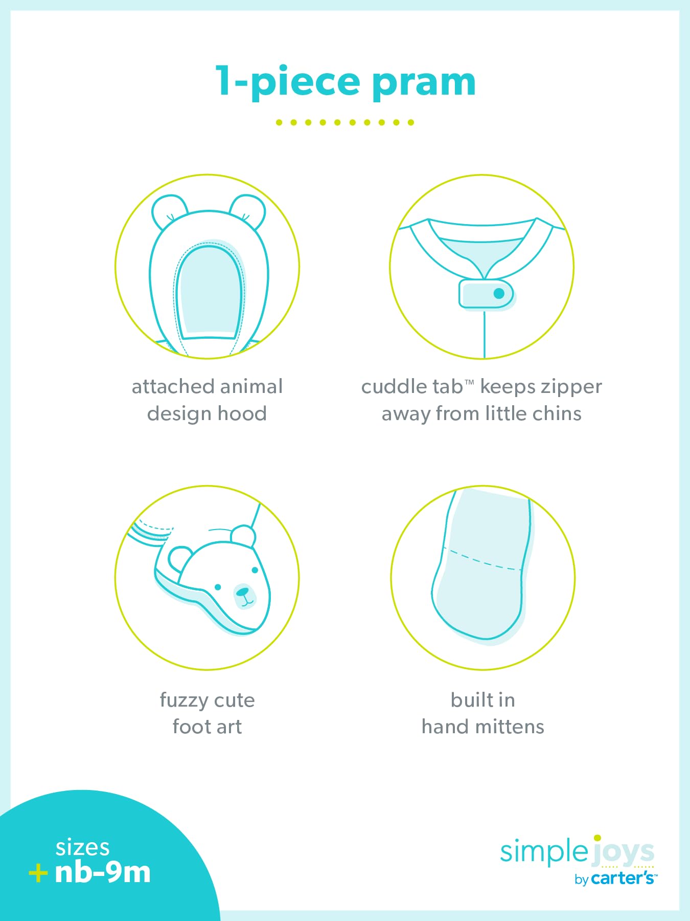 Simple Joys Kids Ivory Bear Pram Stroller - Cozy Winter Outerwear for Toddlers, Perfect for Park Walks & Shopping Trips
