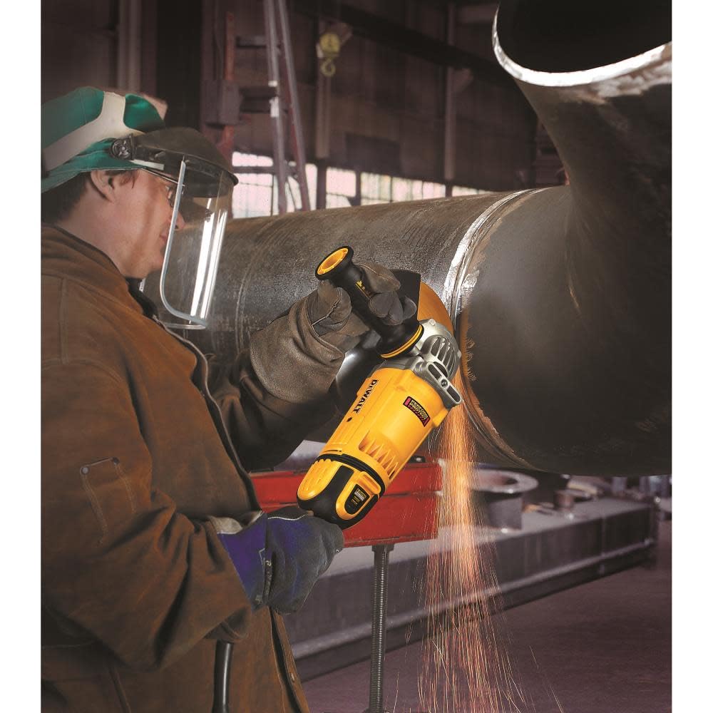 DEWALT 9-Inch Angle Grinder, 4.9HP 6500 RPM with Dust Ejection System - Corded Power Tool (DWE4599N) for Metal Cutting, Grinding & Concrete Work