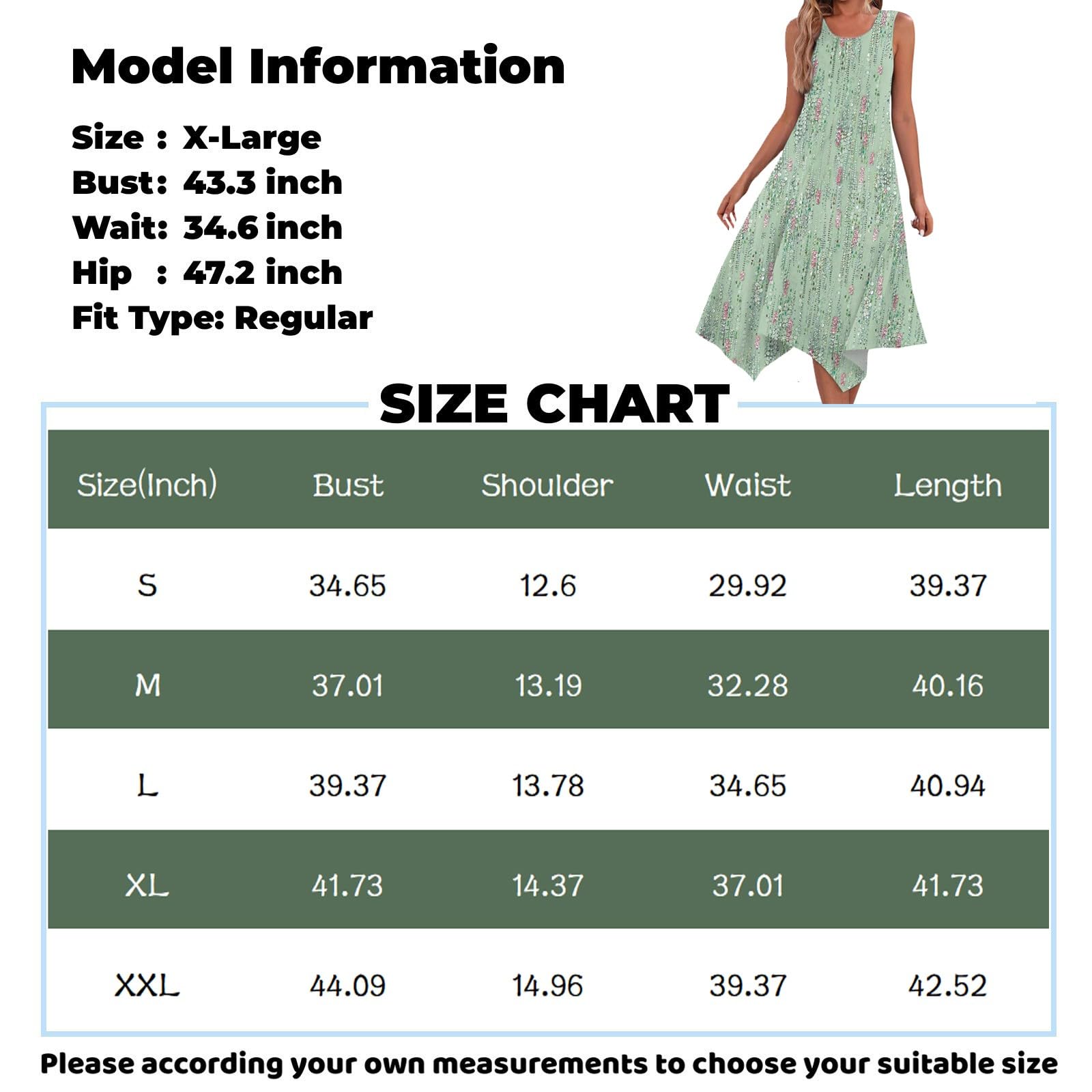 Women's Summer Casual Vintage Print Crewneck Sleeveless Tunic Dress with Irregular Hem - Perfect for Wedding Guest, Beach Party & Outdoor Events