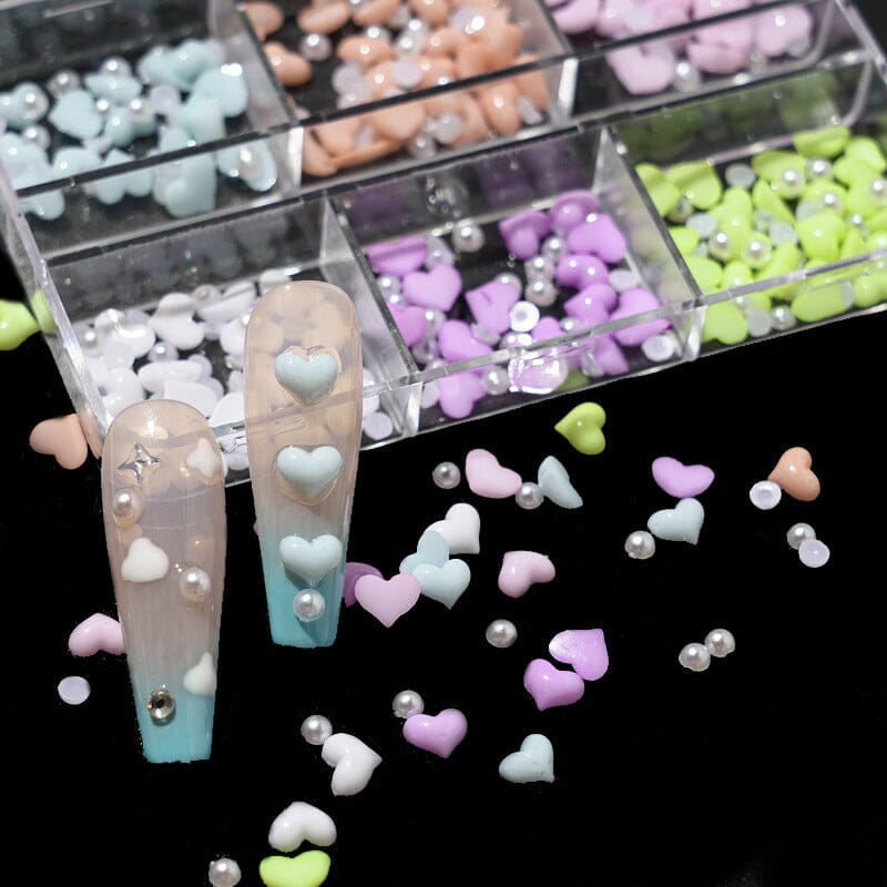 3D Hearts and Pearls Hair Clips - 6 Color Options for Women & Girls - Perfect for Parties, Weddings, and Everyday Fashion Accessories