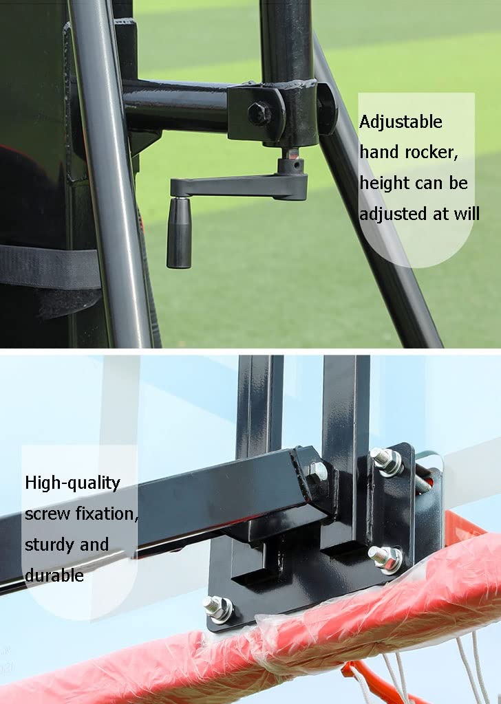 3-7ft Portable Basketball Hoop System with Tempered Glass Backboard & Stainless Steel Frame - Adjustable Height for Kids & Adults - Perfect for Driveway, Backyard & Indoor Basketball Practice