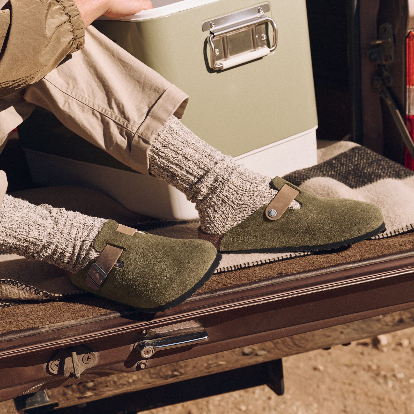 Birkenstock Boston Clog (Men)   Thyme Oiled Leather/Suede