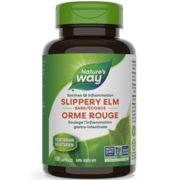 Nature’s Way Slippery Elm Bark 400mg - 100 Capsules | Herbal Digestive Support & Throat Comfort | Vegan, Non-GMO Supplement for Soothing Relief