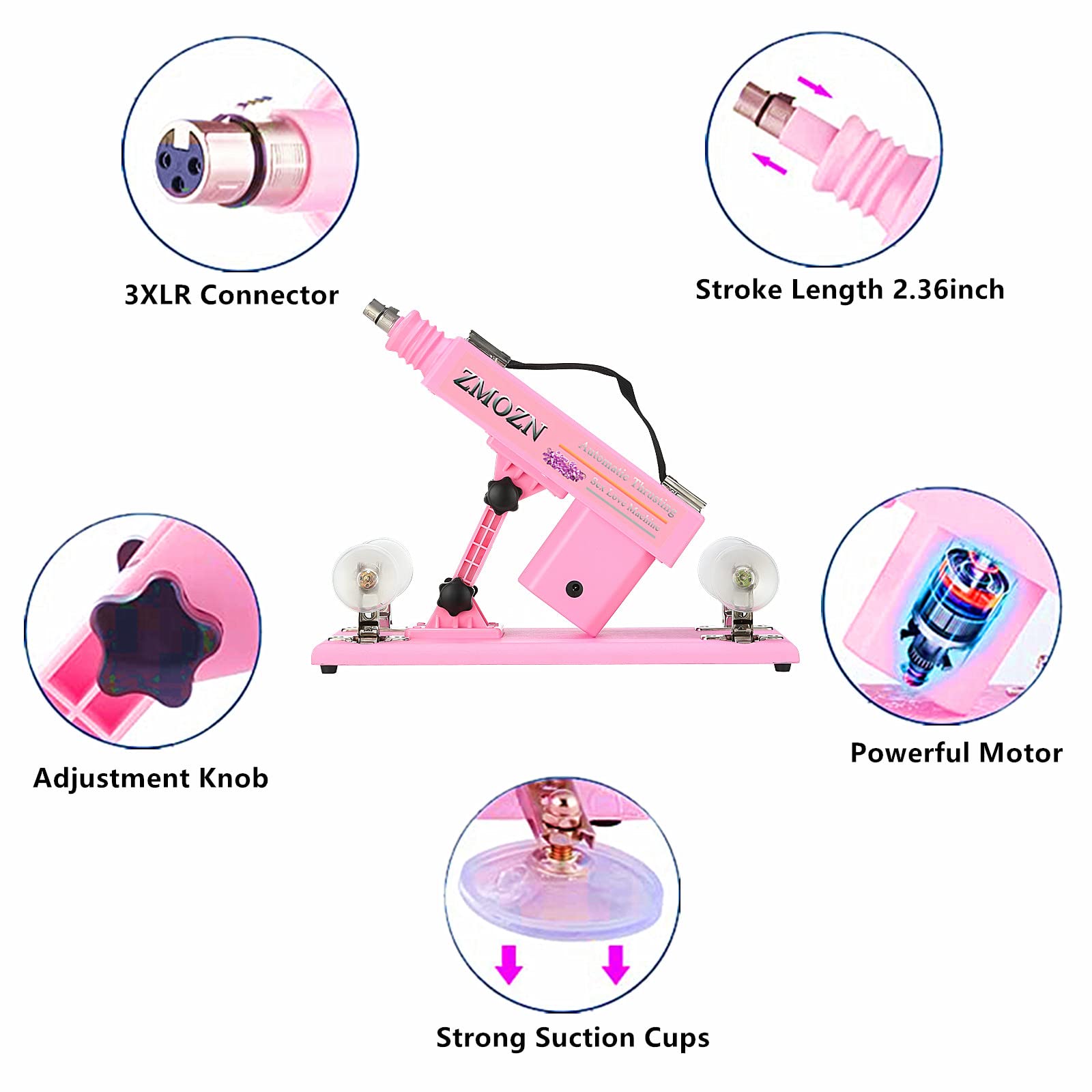 Automatic Love Machine for Women - Hands-Free Thrusting Sex Toy with 6 Attachments & Realistic Dildo, 3 XLR Connector - Perfect for Solo Play, Couples Fun & BDSM Scenes